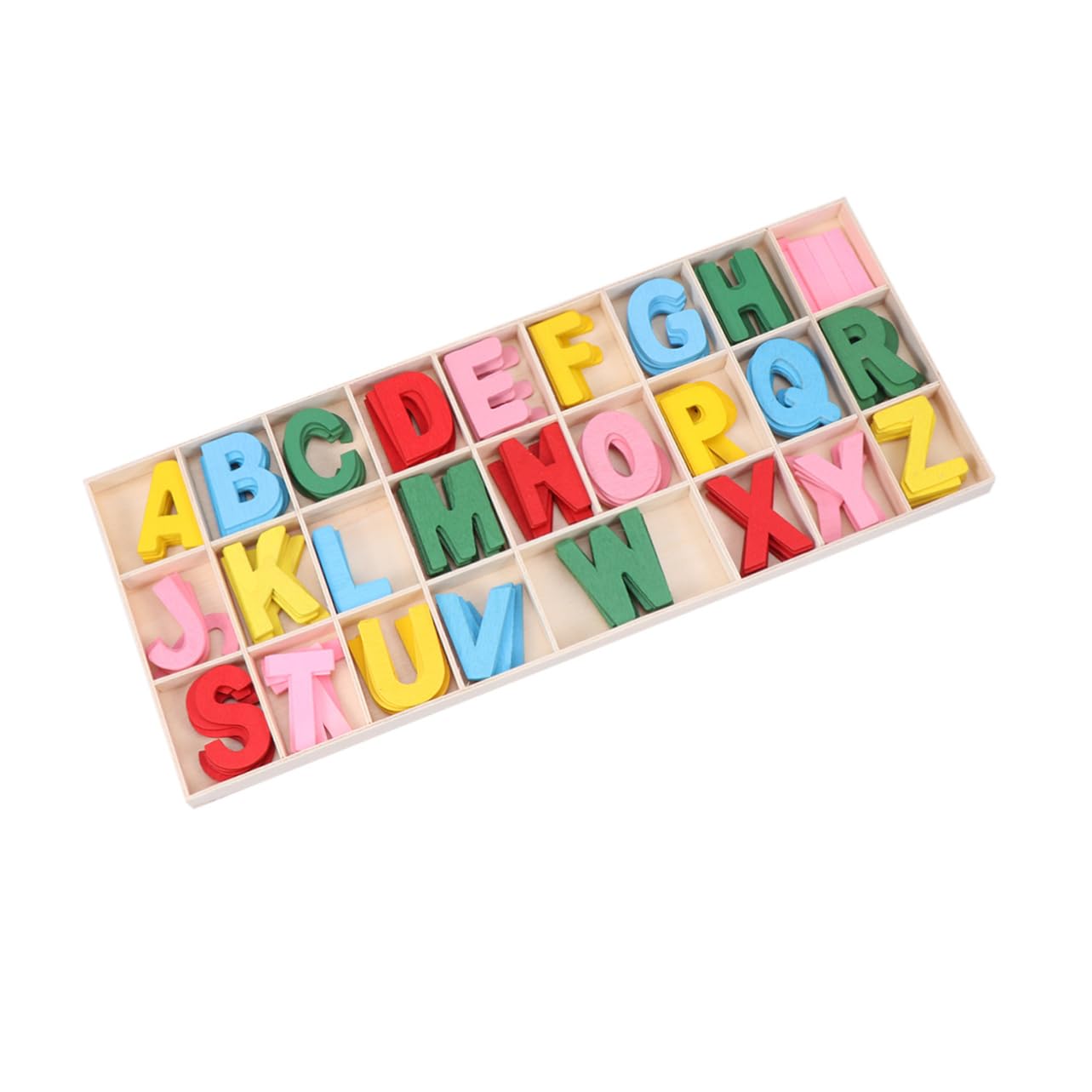Ibasenice Wooden Alphabet Spelling Toy Set for Kids - Educational Learning & Memory Development Game with Bamboo Letters - Perfect for Preschool, Homeschool, and Montessori Classrooms