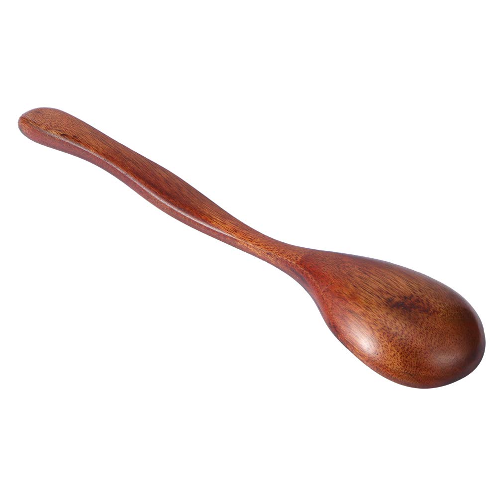 Premium Wooden Cooking Spoon Set - 5-Piece Natural Wood Soup Spoon & Kitchen Utensils for Cooking, Serving - Ideal for Restaurant, Bar, Home Kitchen & Camping Use