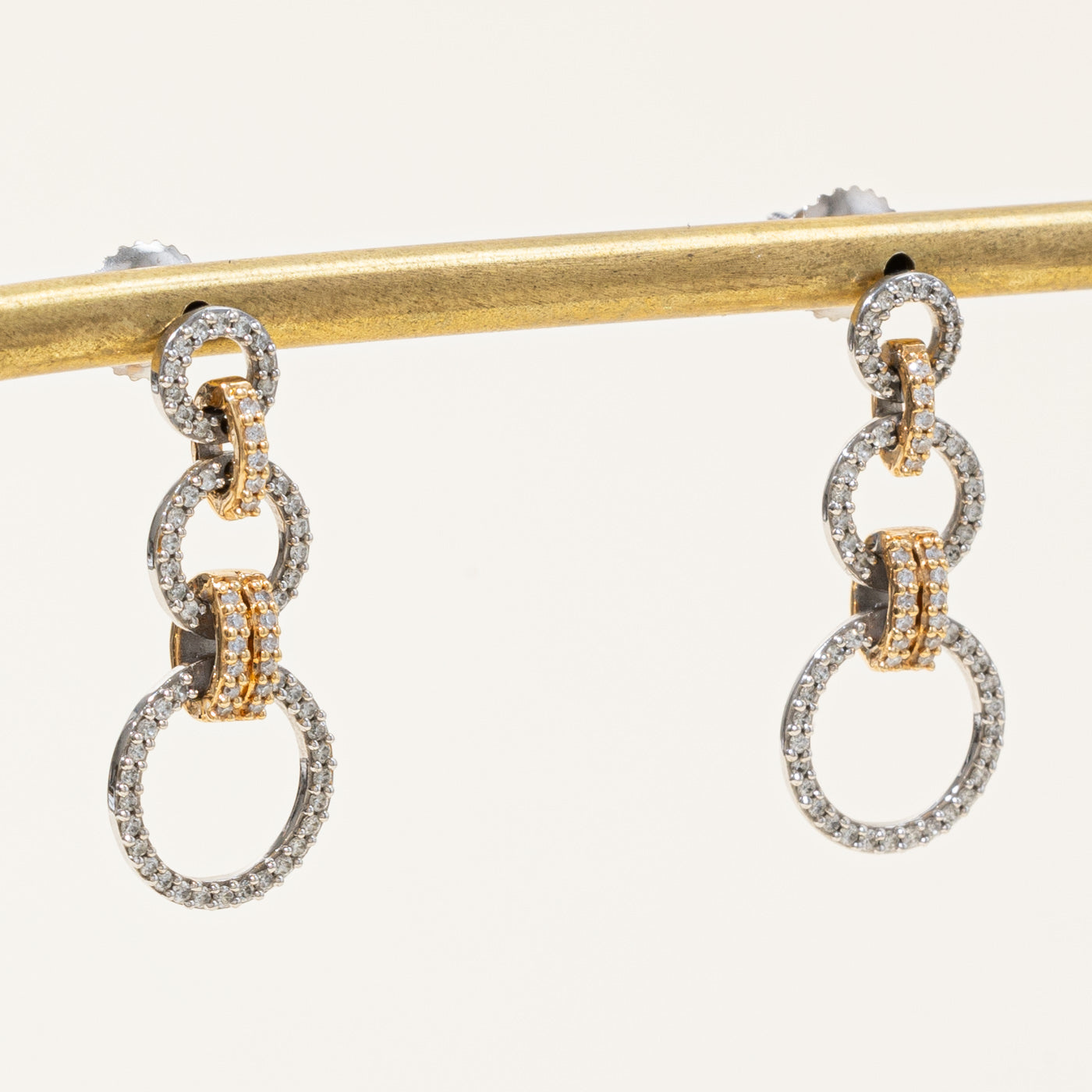 Two Tone Gold Diamond Drop Earrings 0.40ctw - Elegant Dangle Earrings for Women - Perfect for Weddings, Parties & Special Occasions