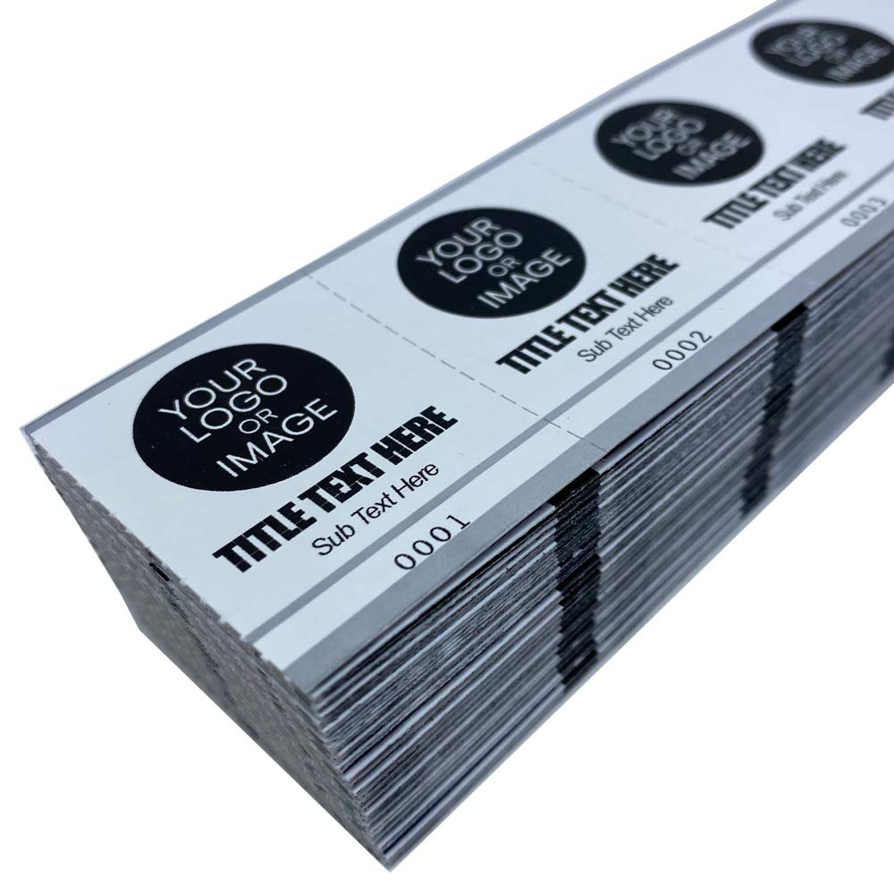Custom Drink Tickets - Personalized Mini Beverage Tickets or Admit One Passes with Your Logo (Metallic Silver, 5000 Count) - Perfect for Weddings, Bars, Clubs & Corporate Events