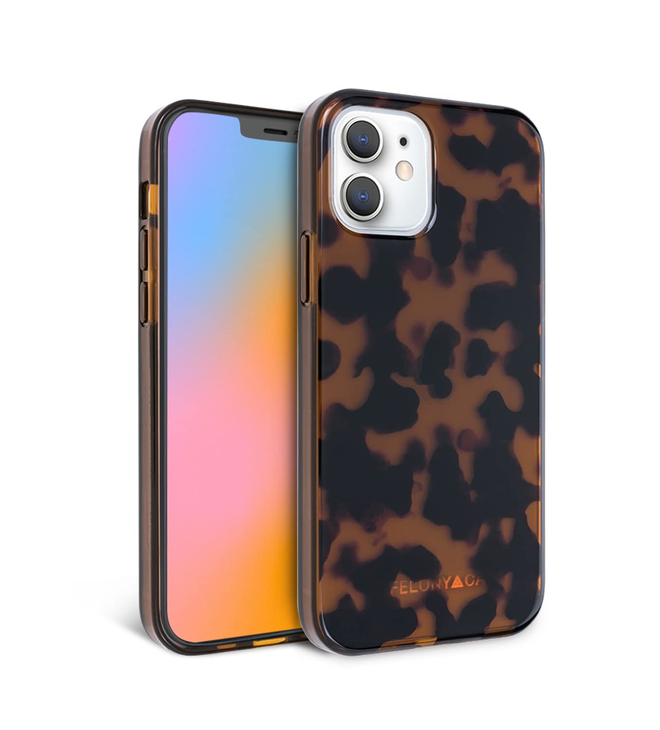 FELONY CASE - iPhone 12 Mini Case - Classic Tortoise Shell Design - Wireless Charging Compatible - Anti-Scratch & 360° Shockproof Protective Cover - Perfect for Everyday Use, Travel & Outdoor Activities