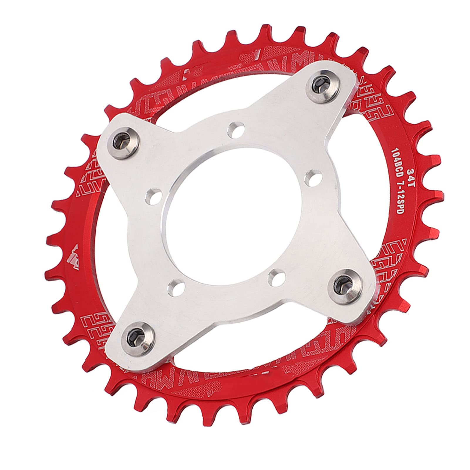 Raguso High Hardness 104 BCD Electric Bike Chainring & Adapter Kit - Durable Replacement for E-Bike Crankset - Perfect for Commuting, Mountain Biking & Urban Riding
