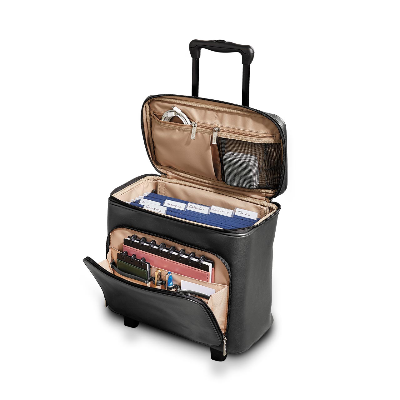 LevTex Rolling File Tote - Portable Expandable File Organizer with Wheels for Office, School & Home Documents Storage | Perfect for Teachers, Students & Professionals