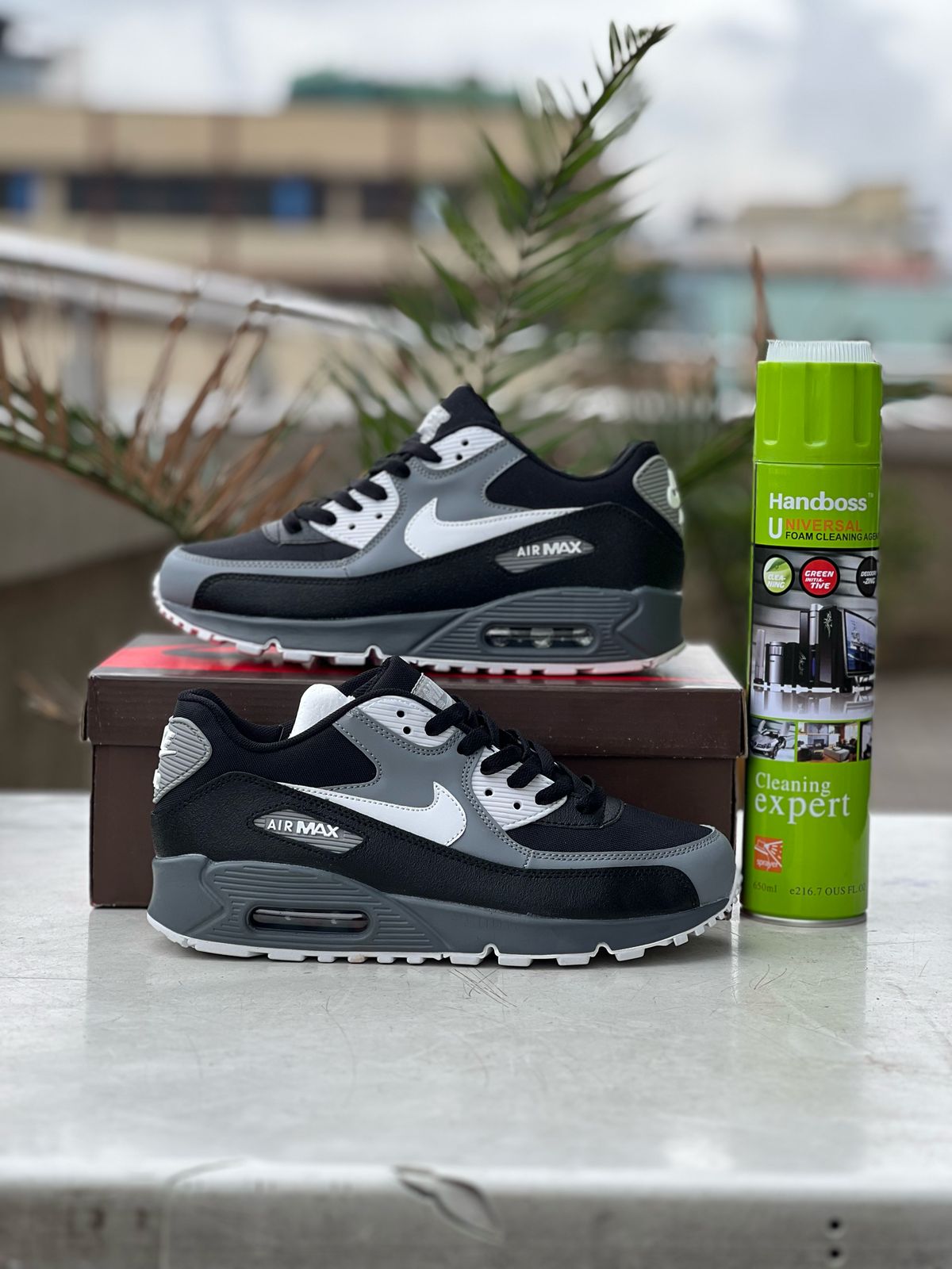 Nike Air Max 90 Running Shoes - Black & White Men's Athletic Sneakers for Jogging, Gym Workouts & Casual Wear
