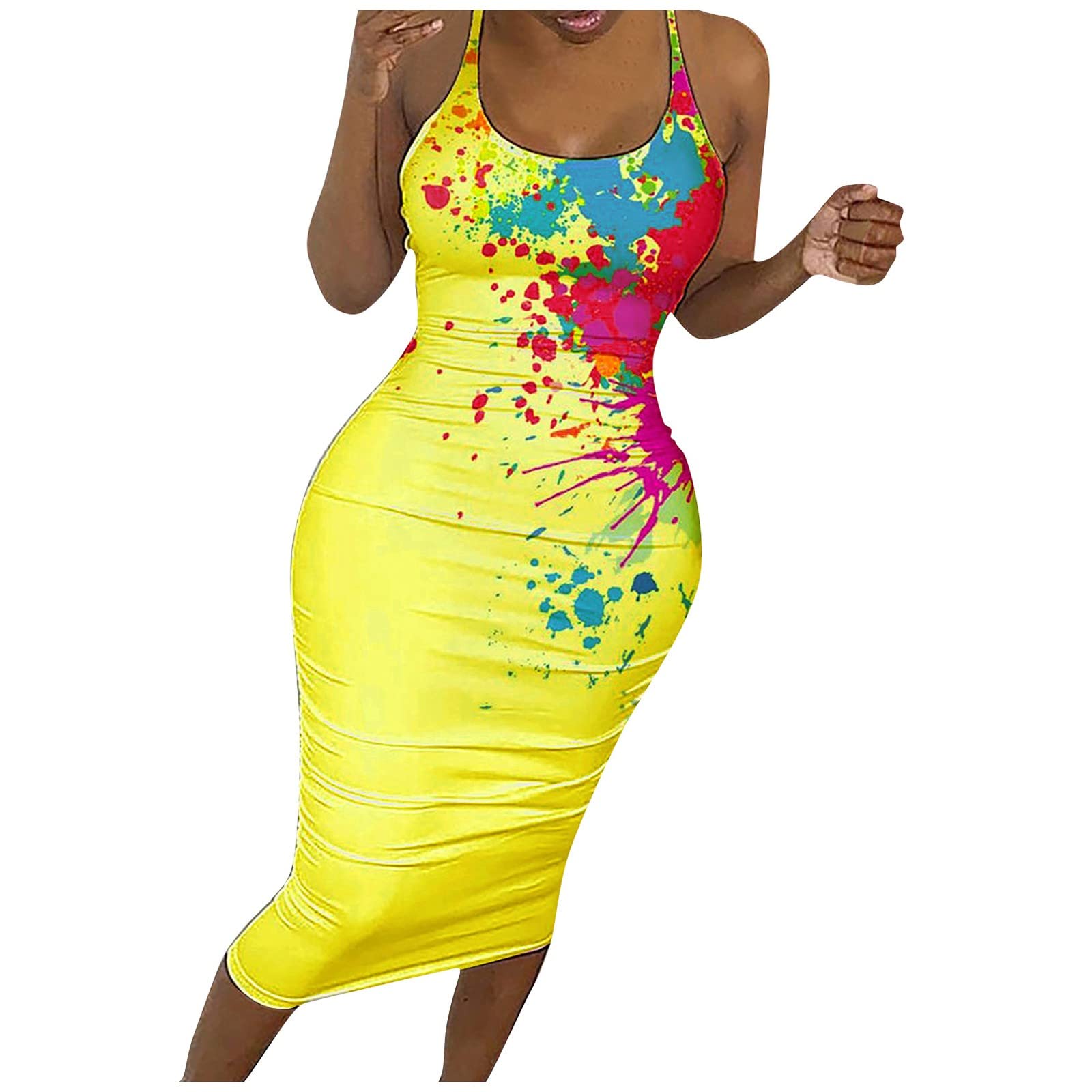 Farmerl Women's Wrap Slip Dress - Sleeveless Summer Batik Maxi Dress with Backless Design for Beach, Vacation & Evening Wear