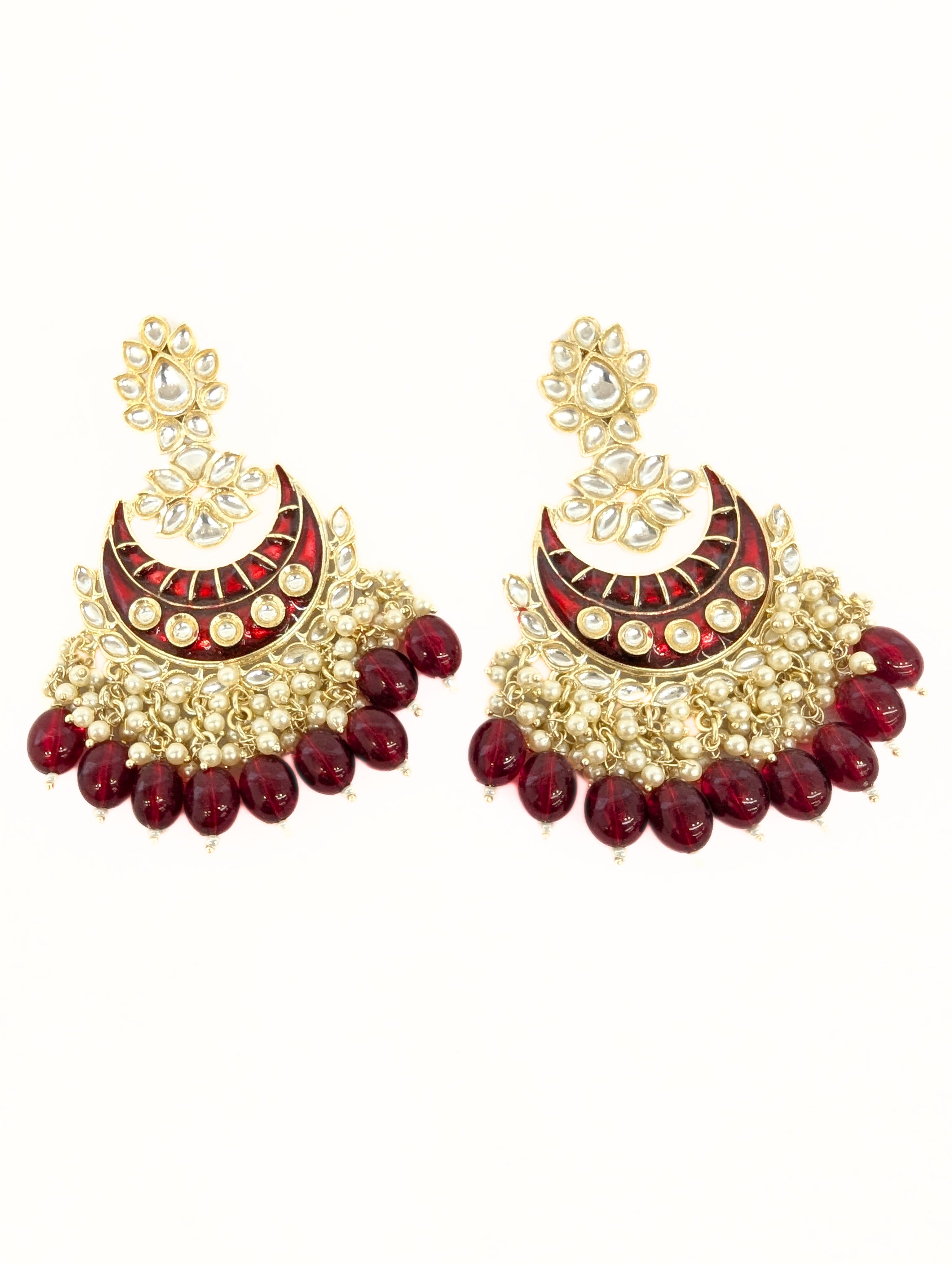 MEERA KUNDAN EARRINGS | Handmade Indian Jewelry | Traditional Kundan Work | Gold-Plated Bridal Earrings for Weddings, Parties & Festive Occasions
