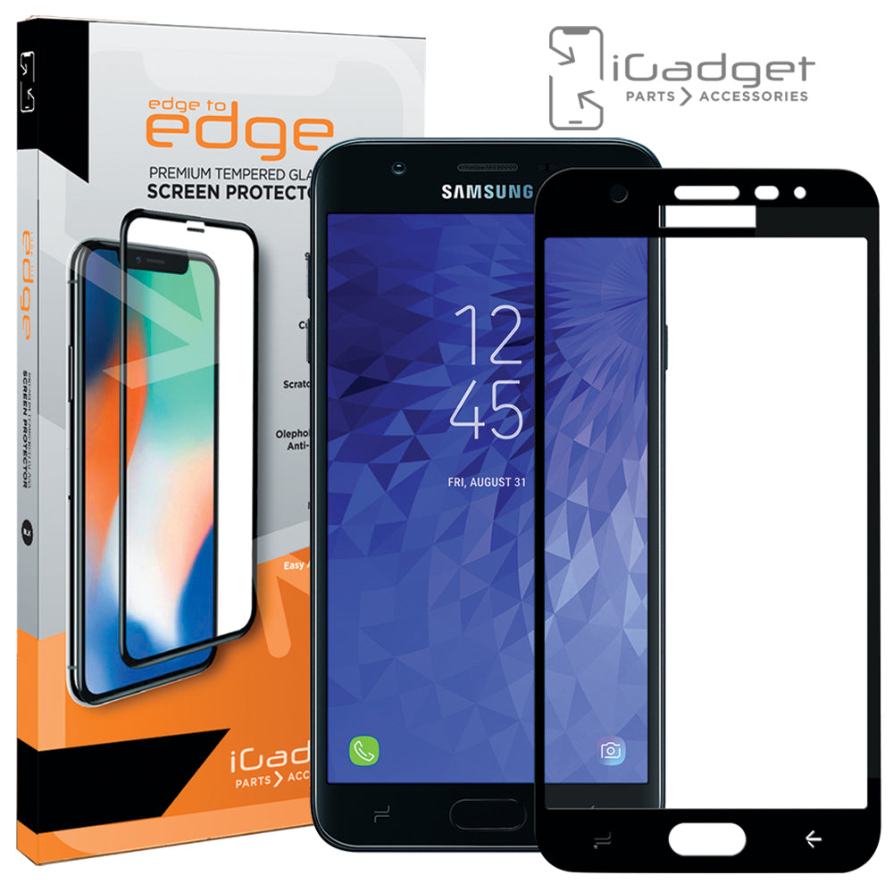 Samsung Galaxy J7 2018 Screen Protector - 3D Full Coverage Ultra Clear Tempered Glass Shield for Crack & Scratch Protection - Perfect for Daily Use, Gaming & Outdoor Activities