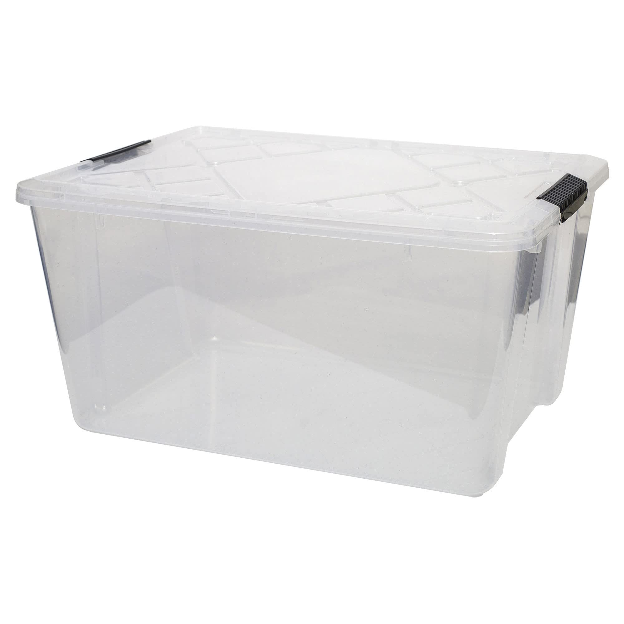 Greenmade 675374 45 Quart Clear Plastic Storage Bins with Latching Lids - 4 Pack for Home Organization, Pantry, Closet & Garage Storage | Durable Stackable Containers for Food, Clothes & Household Items