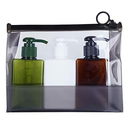150ml Travel Bottles 3-Pack - Leak-Proof Lotion & Soap Pump Bottles for Toiletries, Shampoo, Conditioner - Perfect for Air Travel, Gym, Bathroom & Kitchen Essentials