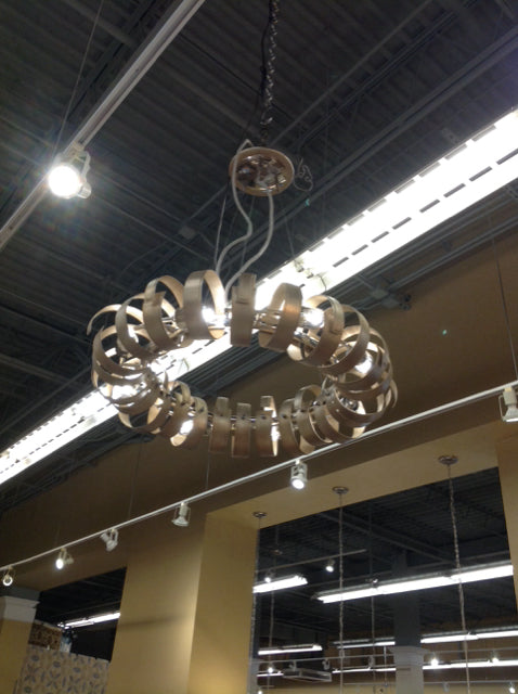 Elegant Corbett Gold Recoil Pendant Chandelier - Modern Crystal Ceiling Light Fixture for Dining Room, Living Room & Bedroom Decor