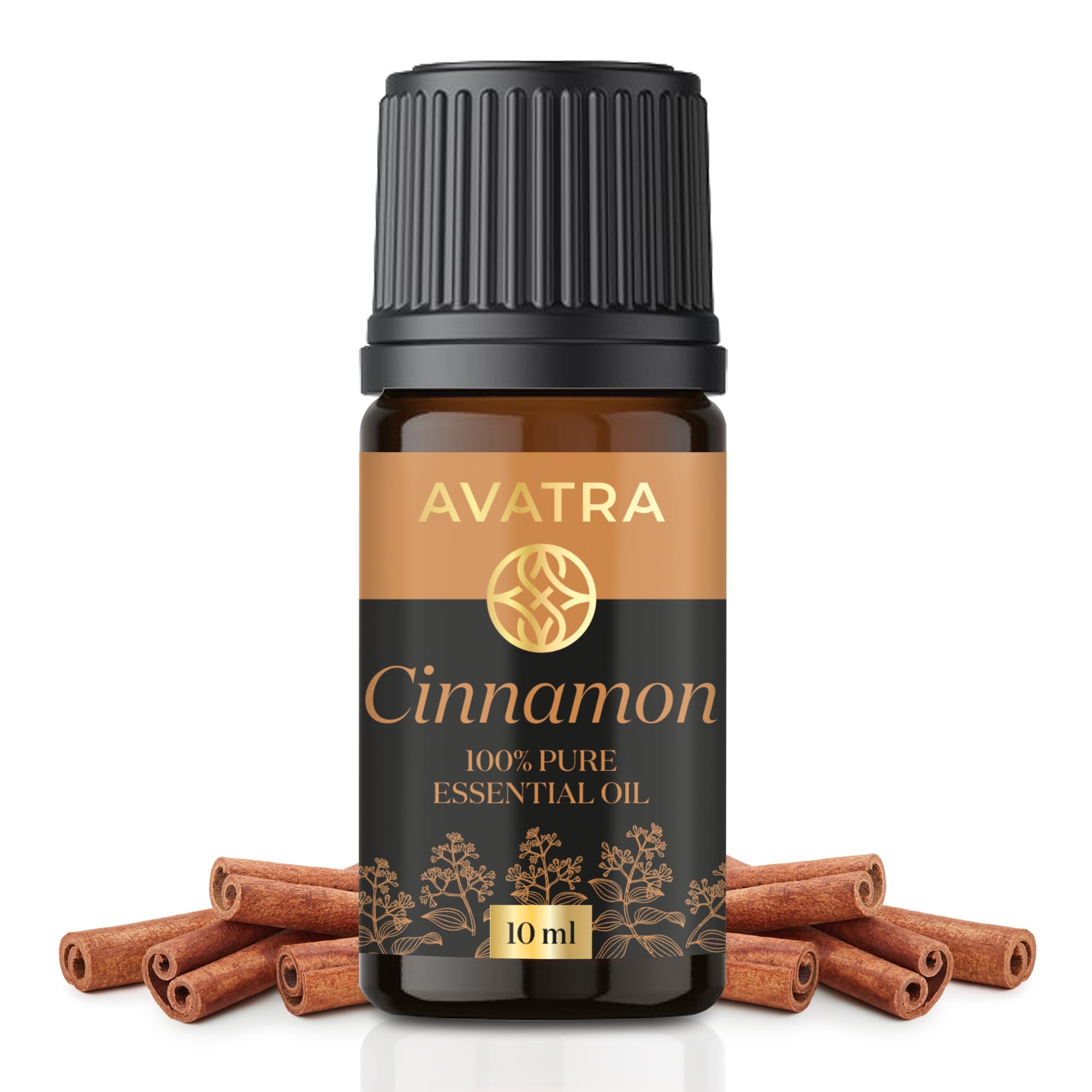 **Avatra 100% Pure Cinnamon Essential Oil - 10ml | Natural Skin & Hair Care, Aromatherapy, Muscle Relaxation | Reduces Dandruff, Lightens Scars & Blemishes | Perfect for Diffusers, Massage & DIY Beauty Recipes**