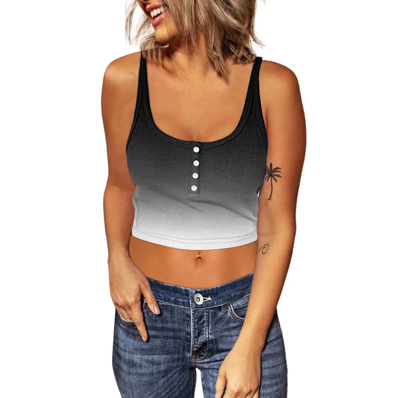 Women's Summer V-Neck Sleeveless Sexy Tank Top - White Lace Criss Cross Cami T-Shirt | Casual Wear, Beach Outfit, Party Clothes