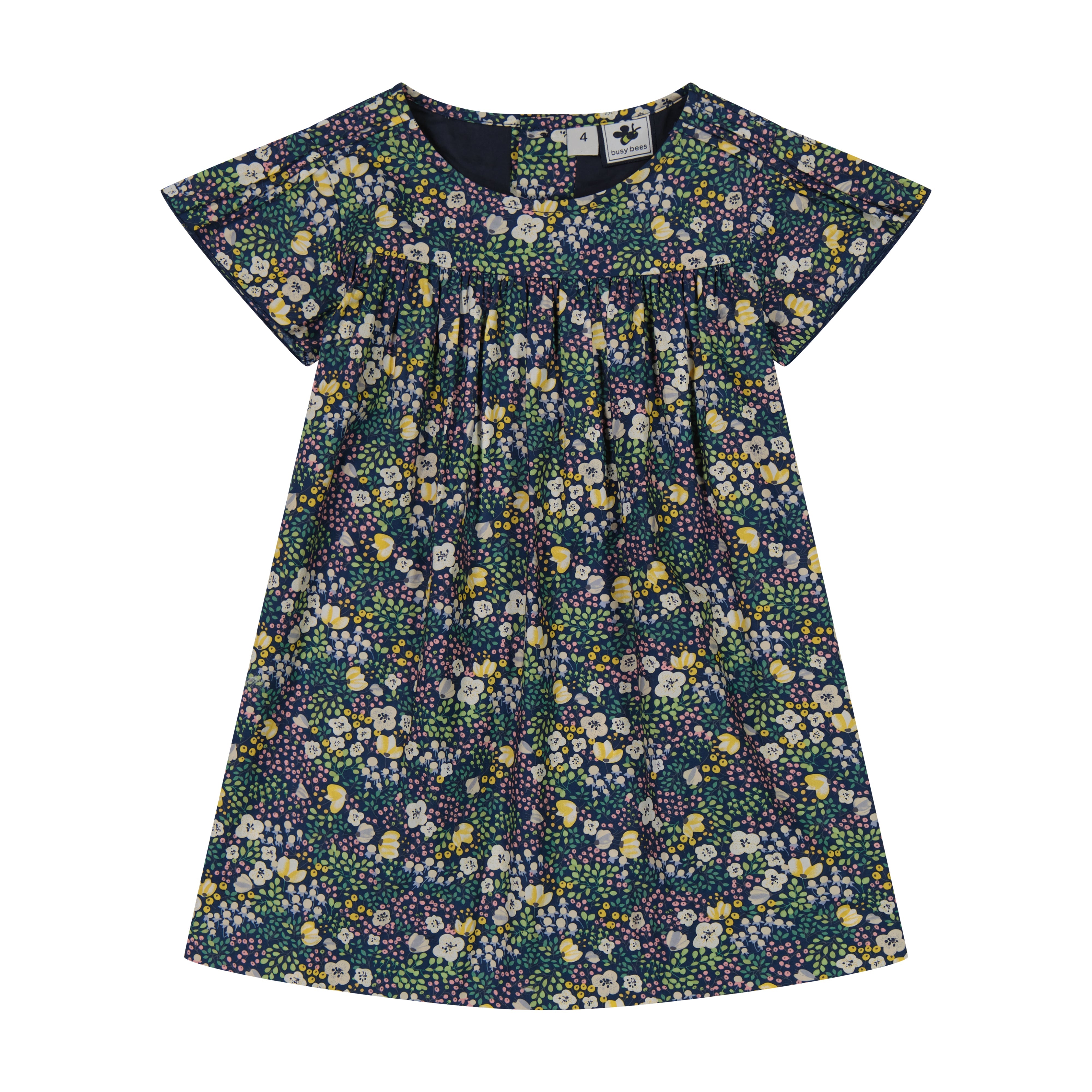 Olivia Girls Floral A-Line Dress for Fall - Elegant Meadow Print Party & School Outfit for Toddlers & Kids