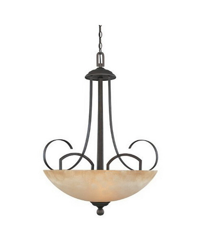 Designer ORB Caledonia 3-Light Hanging Pendant Chandelier - Oil Rubbed Bronze Finish for Dining Room, Kitchen Island or Entryway Lighting