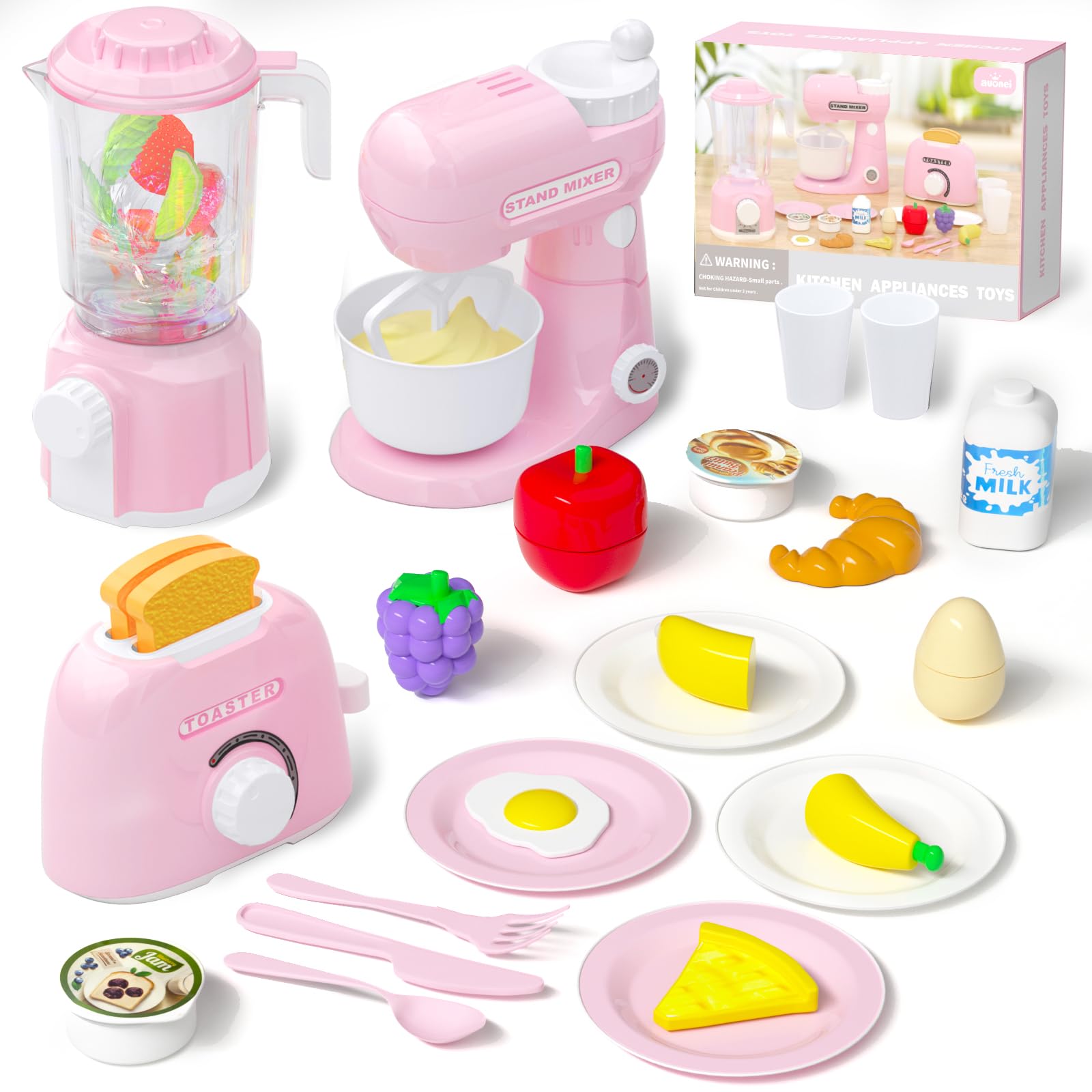 **Best Kids Play Kitchen Set with Blender, Mixer & Toaster - Realistic Toy Kitchen Appliances & Food Toys for Girls & Boys Ages 3-8 - Perfect for Pretend Play, Role-Playing & Early Learning**