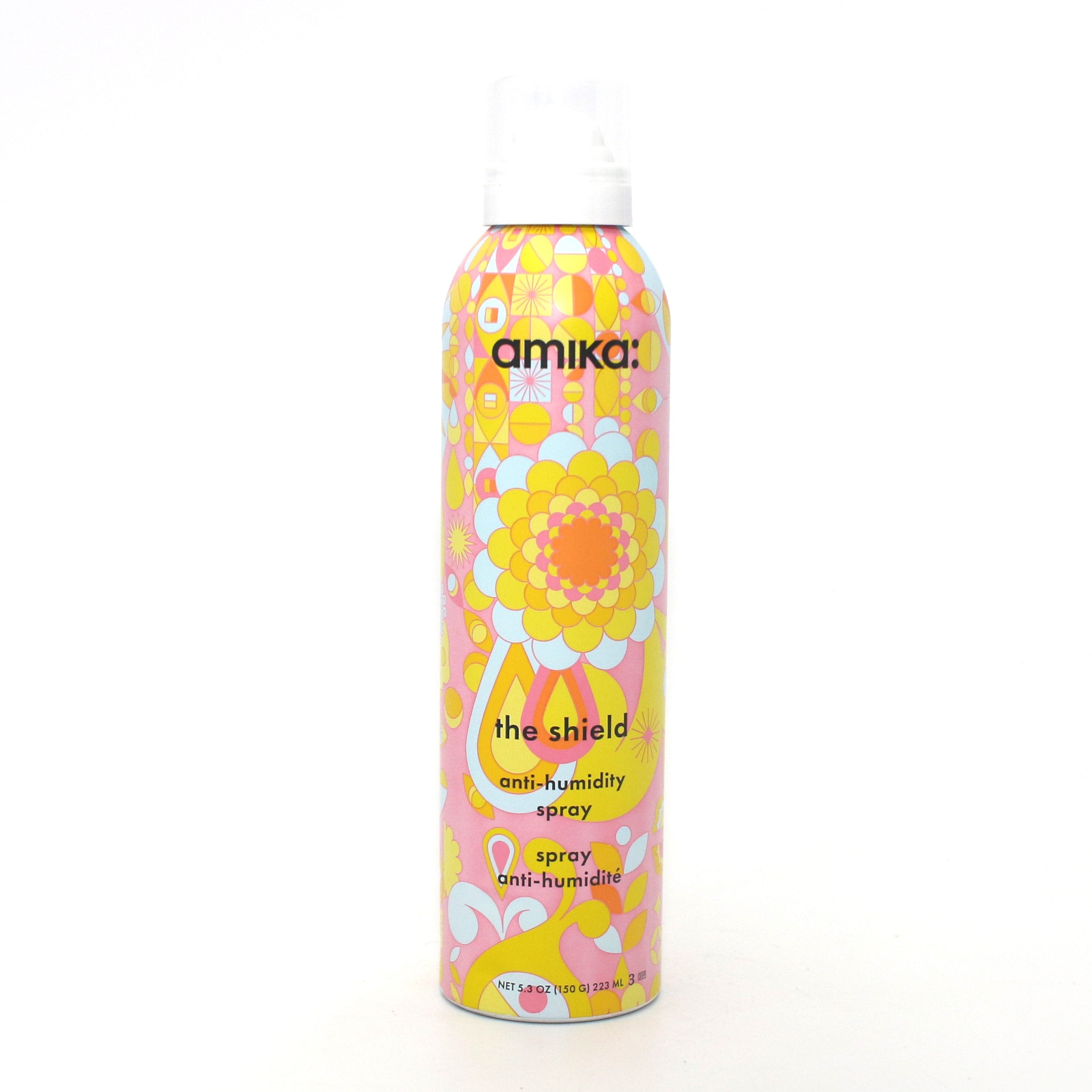 Amika The Shield Anti-Humidity Spray 5.3 oz | Heat Protectant & Frizz Control for All Hair Types | Perfect for Styling, Travel & Humid Climates