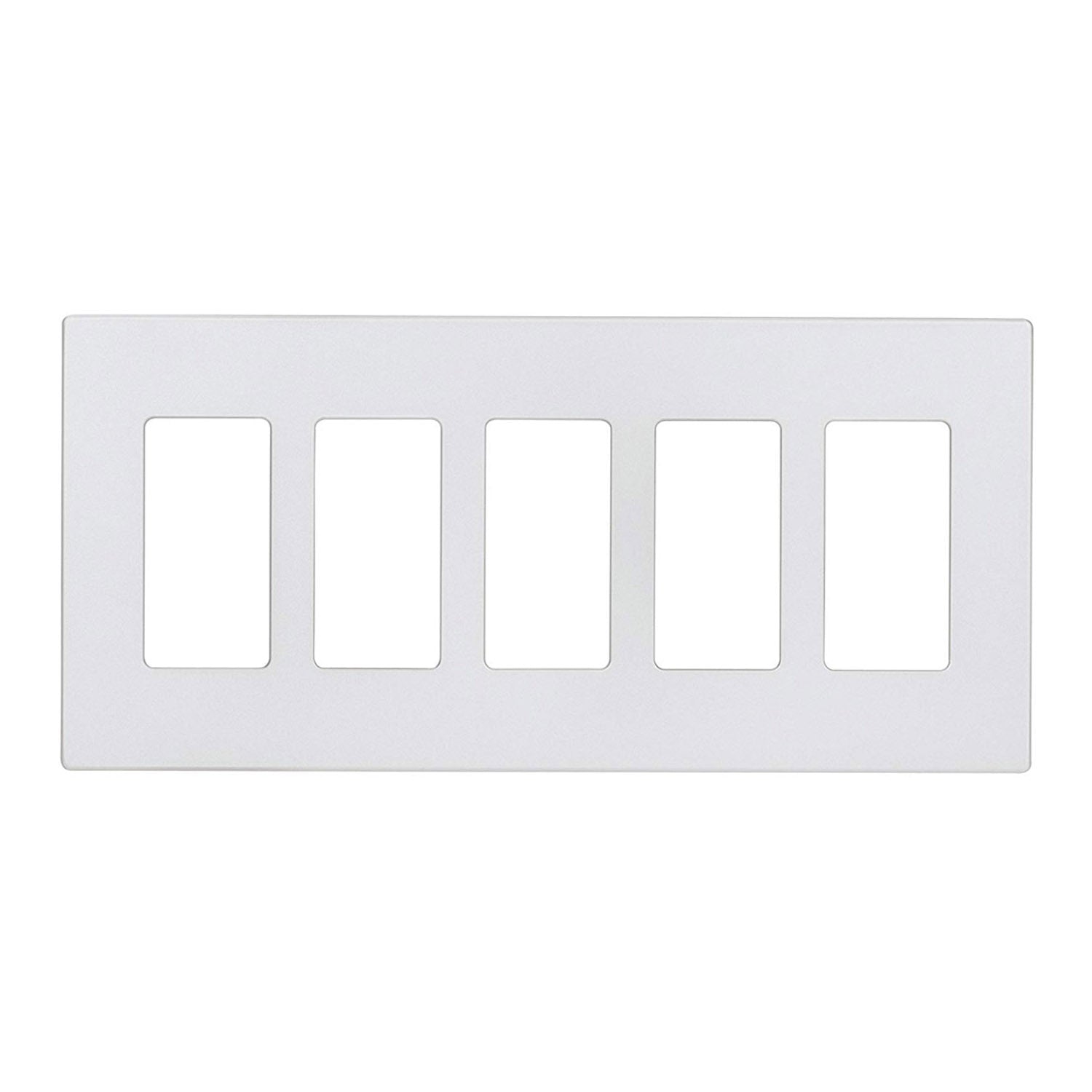 5 Gang Decorator Rocker Screwless Wall Plate - White | Premium Electrical Outlet Cover for Home & Office | Durable & Stylish Switch Plate for Living Room, Bedroom, Kitchen
