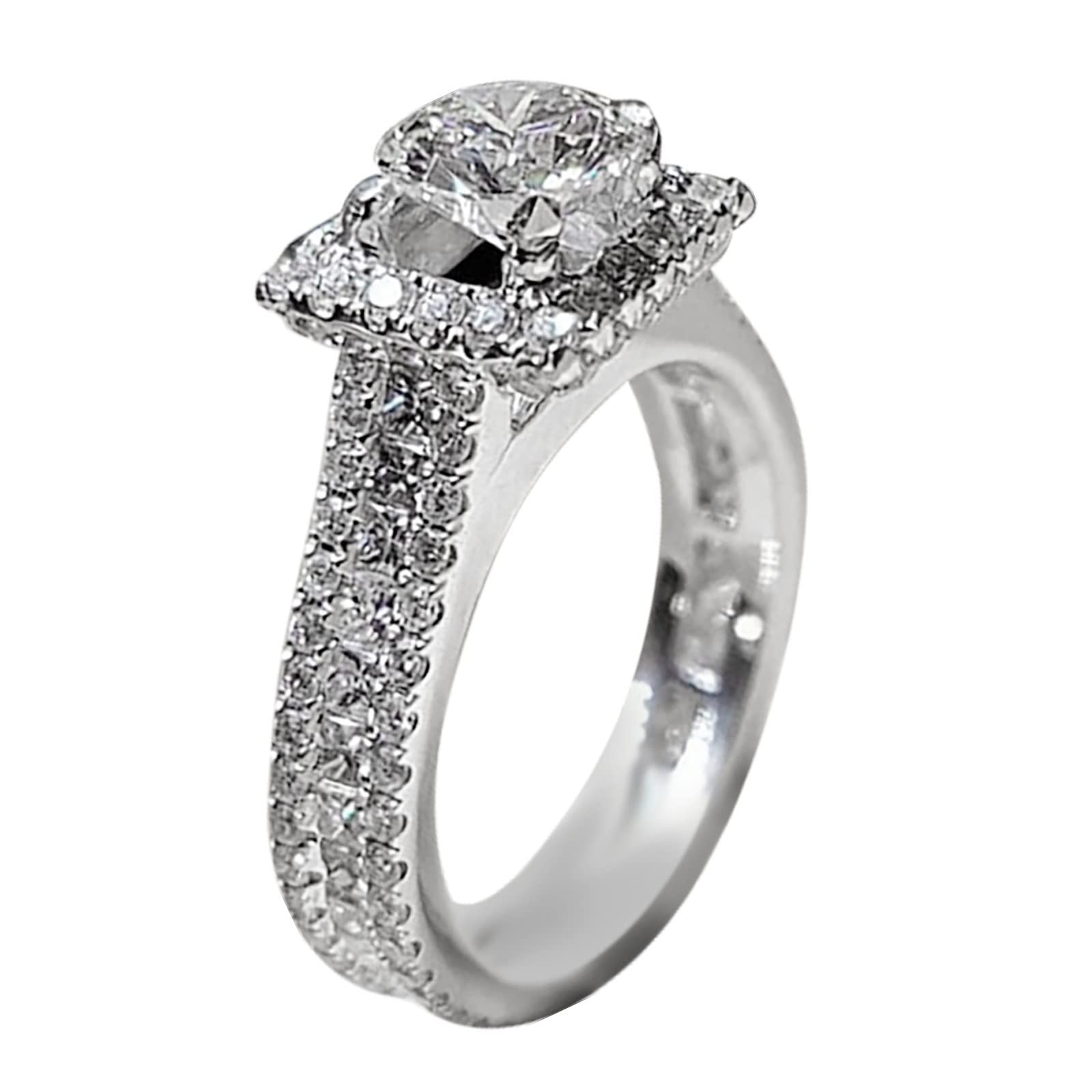 Stackable Rose Diamond Ring for Women - Sparkling Light Luxury Fashion Jewelry - Perfect for Weddings, Parties & Everyday Elegance