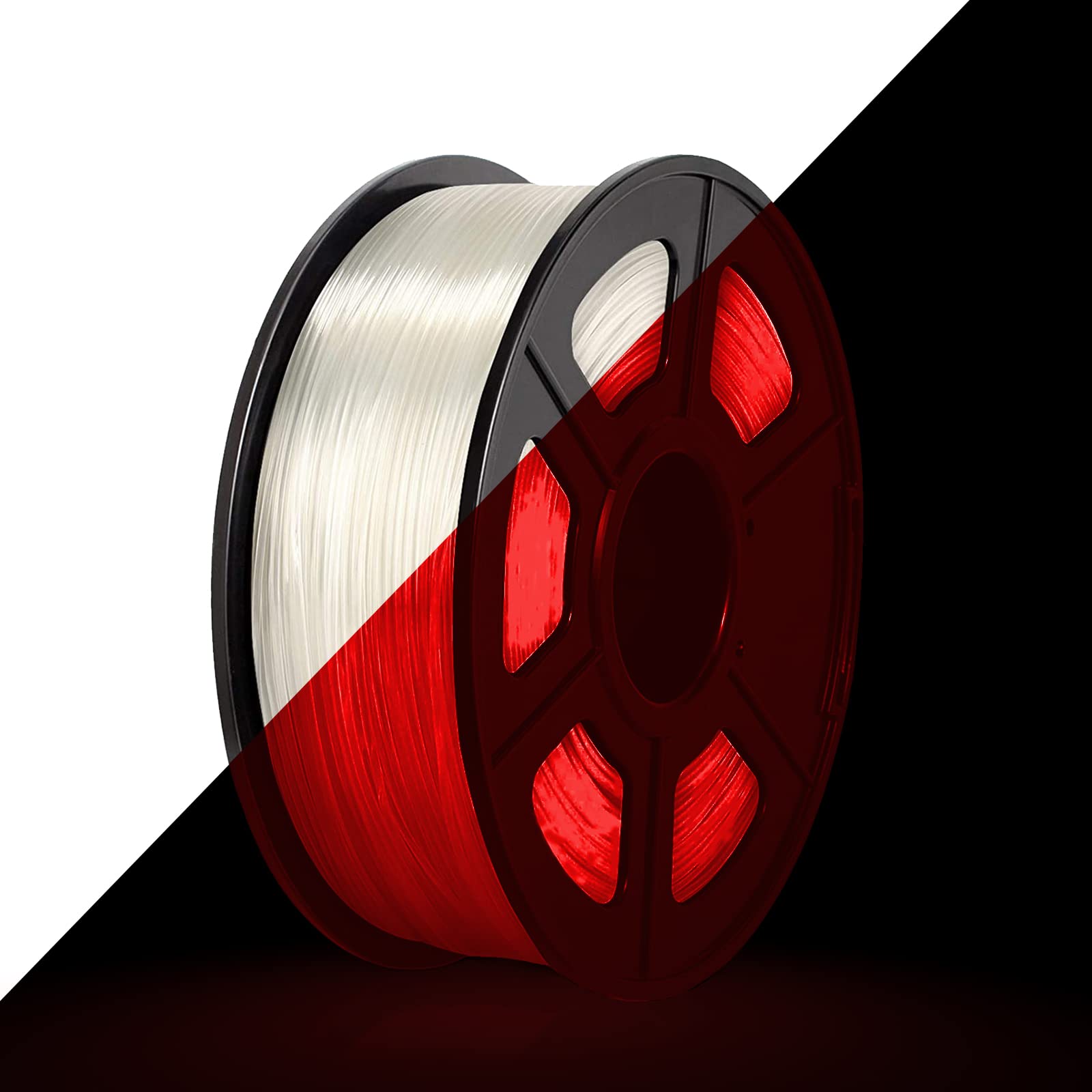 Everyglow 3D Printer Filament 1.75mm PLA Glow in The Dark - 1KG (2.2 LBS) Spool Natural Glow Red for DIY Crafts, Cosplay Props & Night Decorations