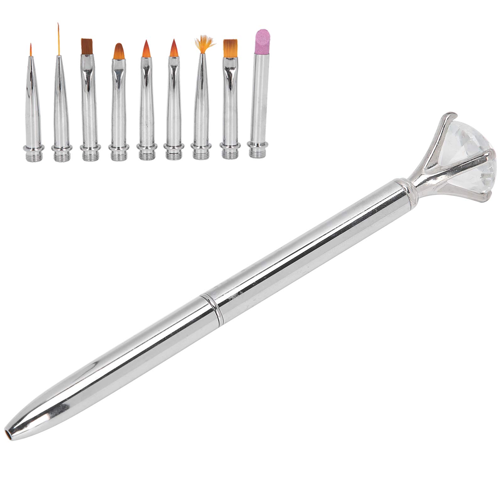 Professional Manicure Salon Brush & Nail Dotting Tool Set - DIY Nail Art Kit for Salon & Home Use (Silver) | Perfect for Nail Design, Gel Polish Application & Creative Nail Art