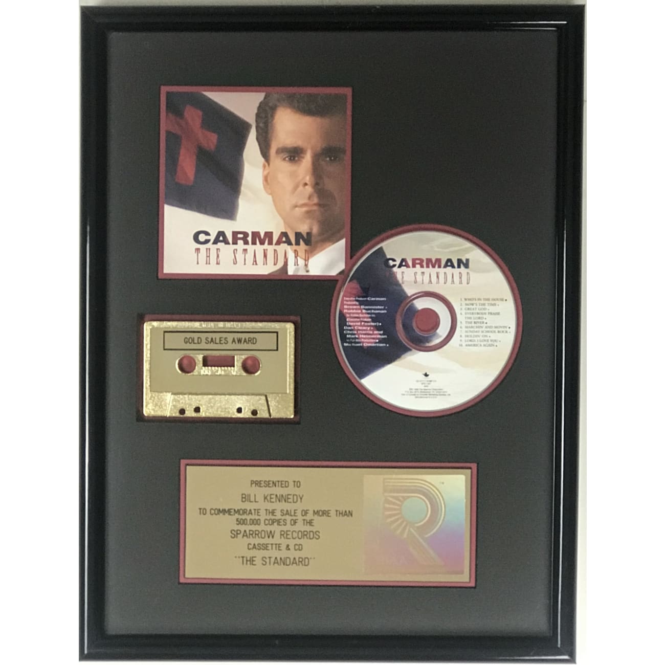 Carman The Standard RIAA Gold Album Award - Certified Music Achievement Plaque for Display & Collection - Perfect for Music Awards, Fan Gifts & Home Decor