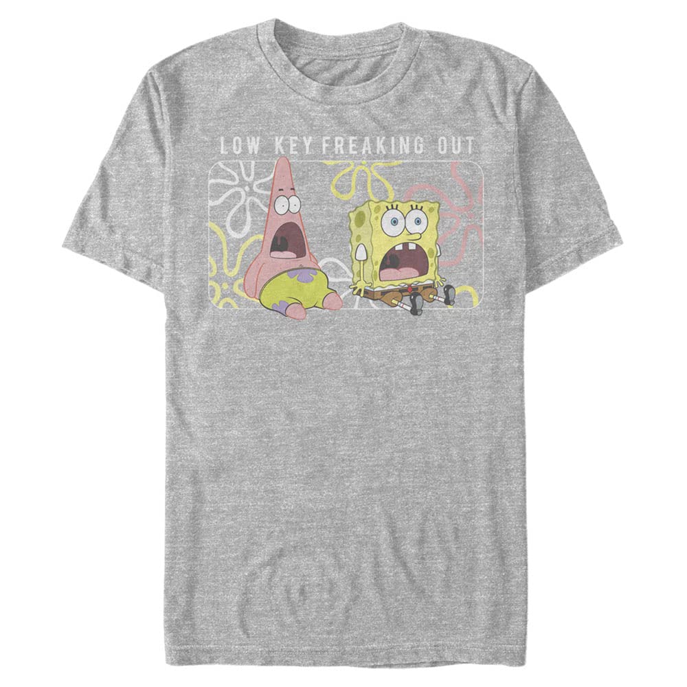SpongeBob SquarePants Men's Big & Tall Short Sleeve T-Shirt - Nickelodeon Cartoon Graphic Tee for Casual Wear & Fan Gifts
