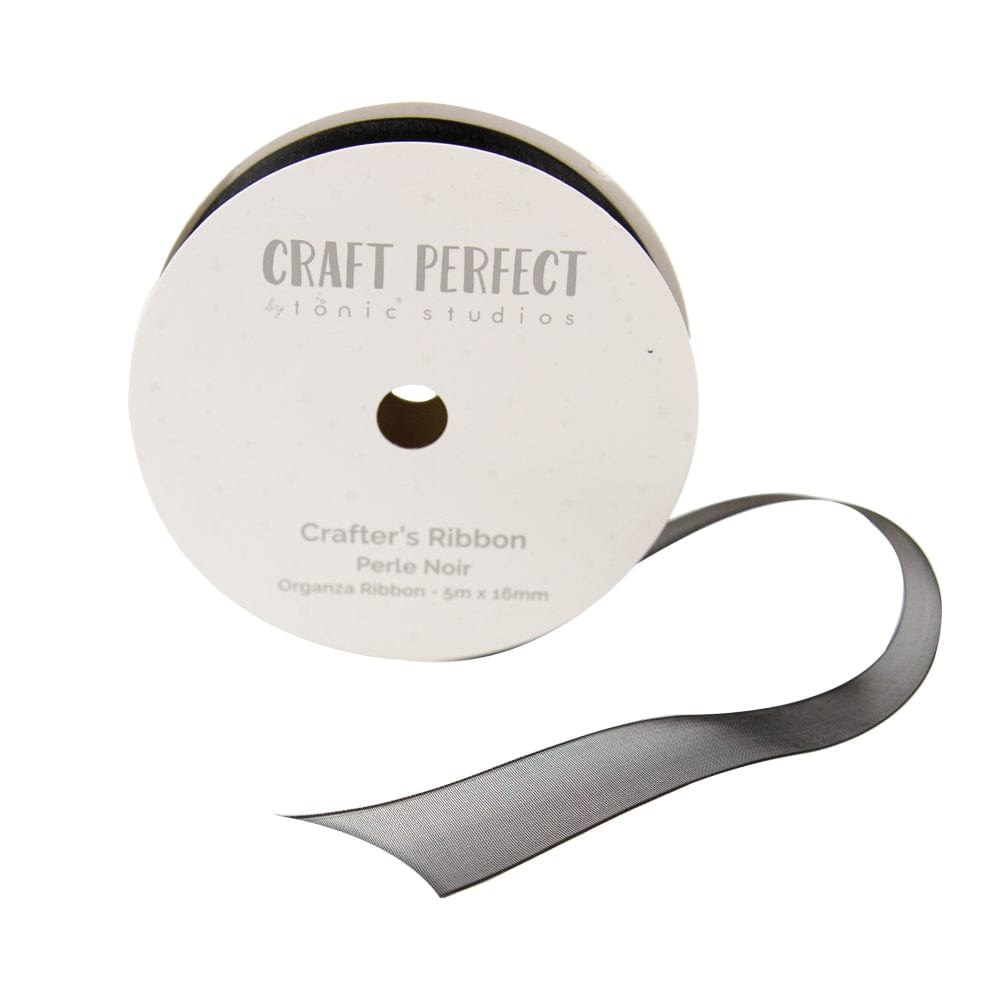 Black Pearl 16mm x 5m Organza Ribbon for Gift Wrapping, Wedding Decorations & DIY Crafts - Premium Quality Satin Finish Ribbon (8993E)