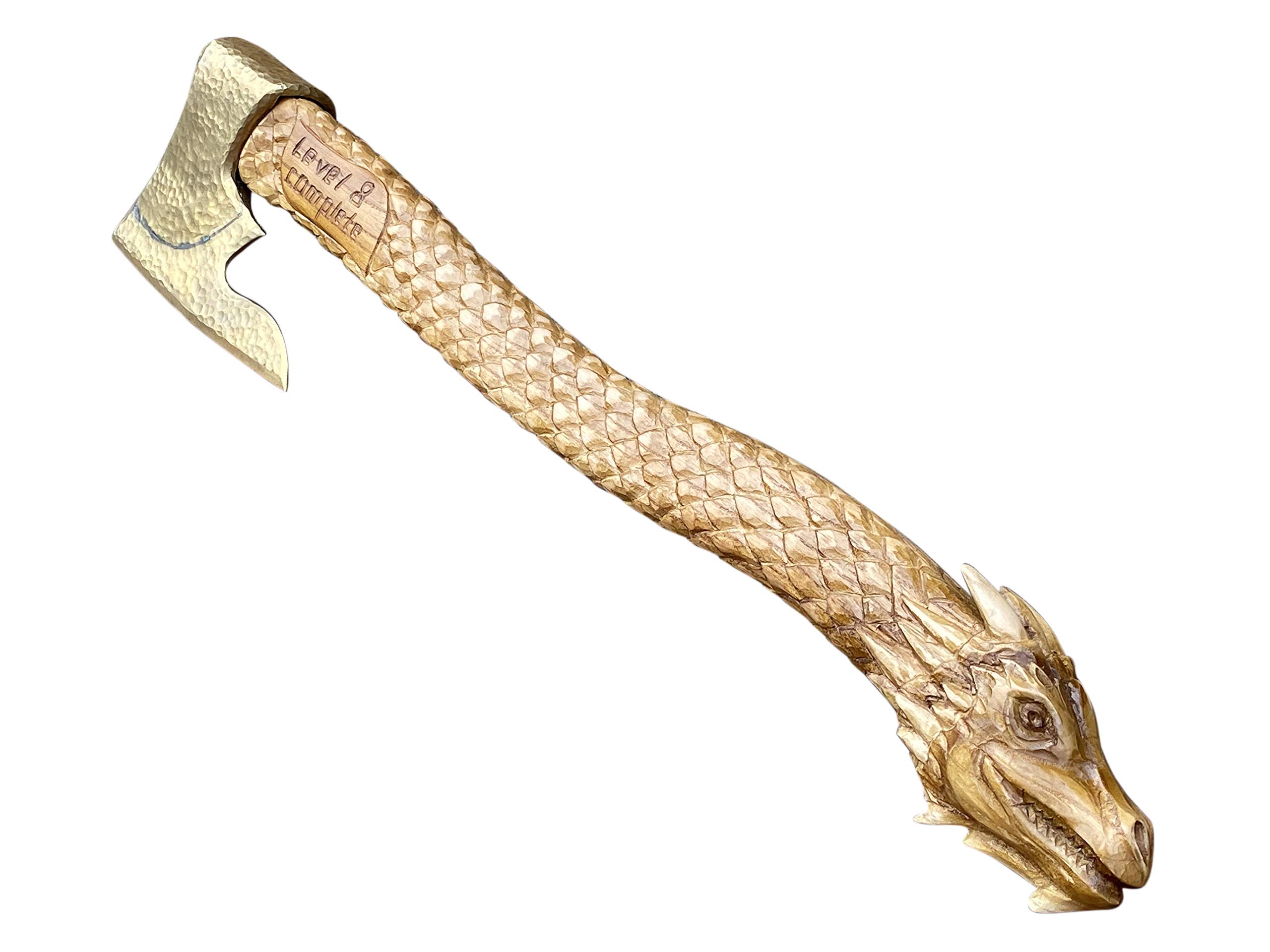 Handcrafted Bronze Axe - Unique 8th & 19th Anniversary Gift for Men - Dragon Engraved Collectible - Perfect for Medieval Enthusiasts & Home Decor