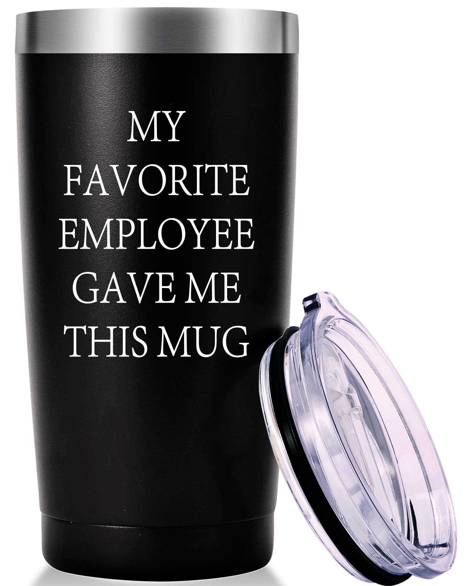 AMZUShome 20oz Black Travel Mug Tumbler - Insulated Coffee Cup for Office, Boss Day, Retirement & Birthday Gifts - Perfect for Men, Women & Boss Lady - Great for Commuting, Work & Daily Use
