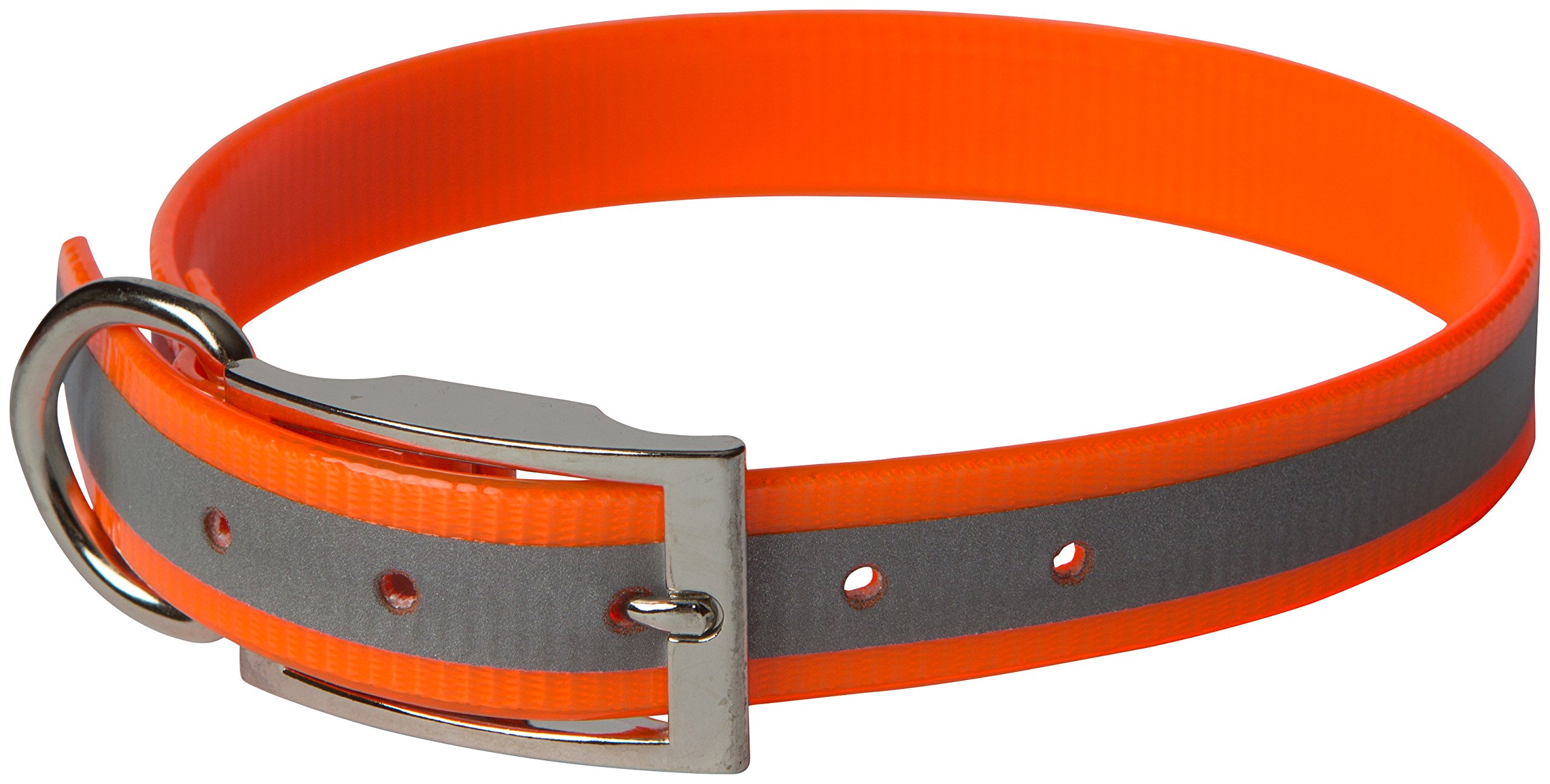 Sunglo Reflective Dog Collar - High Visibility Safety Collar for Dogs, 1-Inch Width, 25-Inch Length, Bright Orange - Perfect for Night Walks, Jogging & Outdoor Adventures