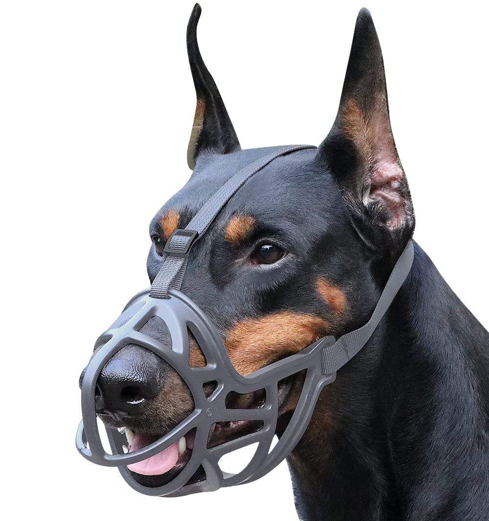 Breathable Dog Muzzle for Small Medium Large & XL Dogs - Anti Biting Chewing Barking Basket Muzzle - Humane Pet Training Solution for Walks Grooming & Vet Visits