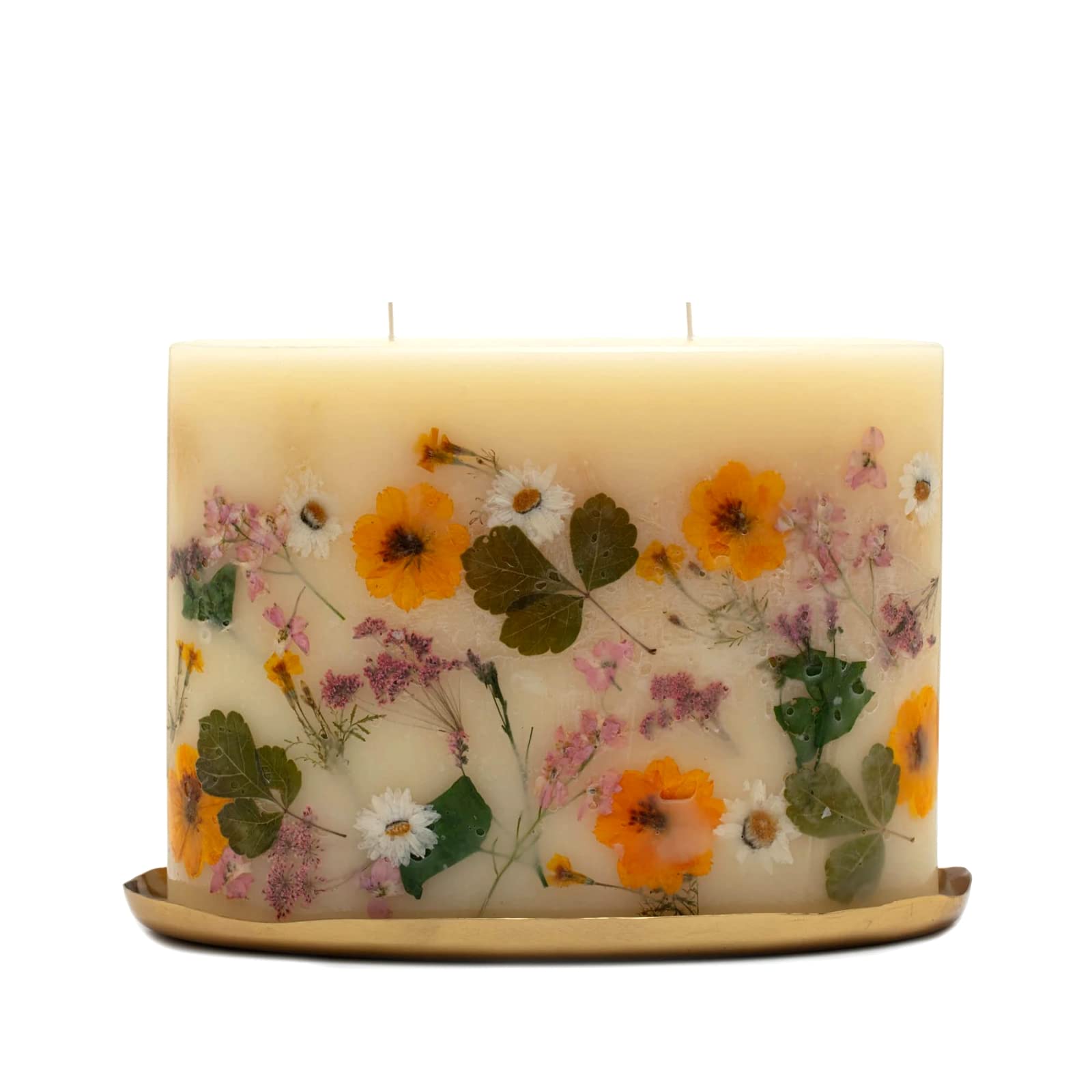 Rosy Rings Oval Botanical Candle Plate Set - 12