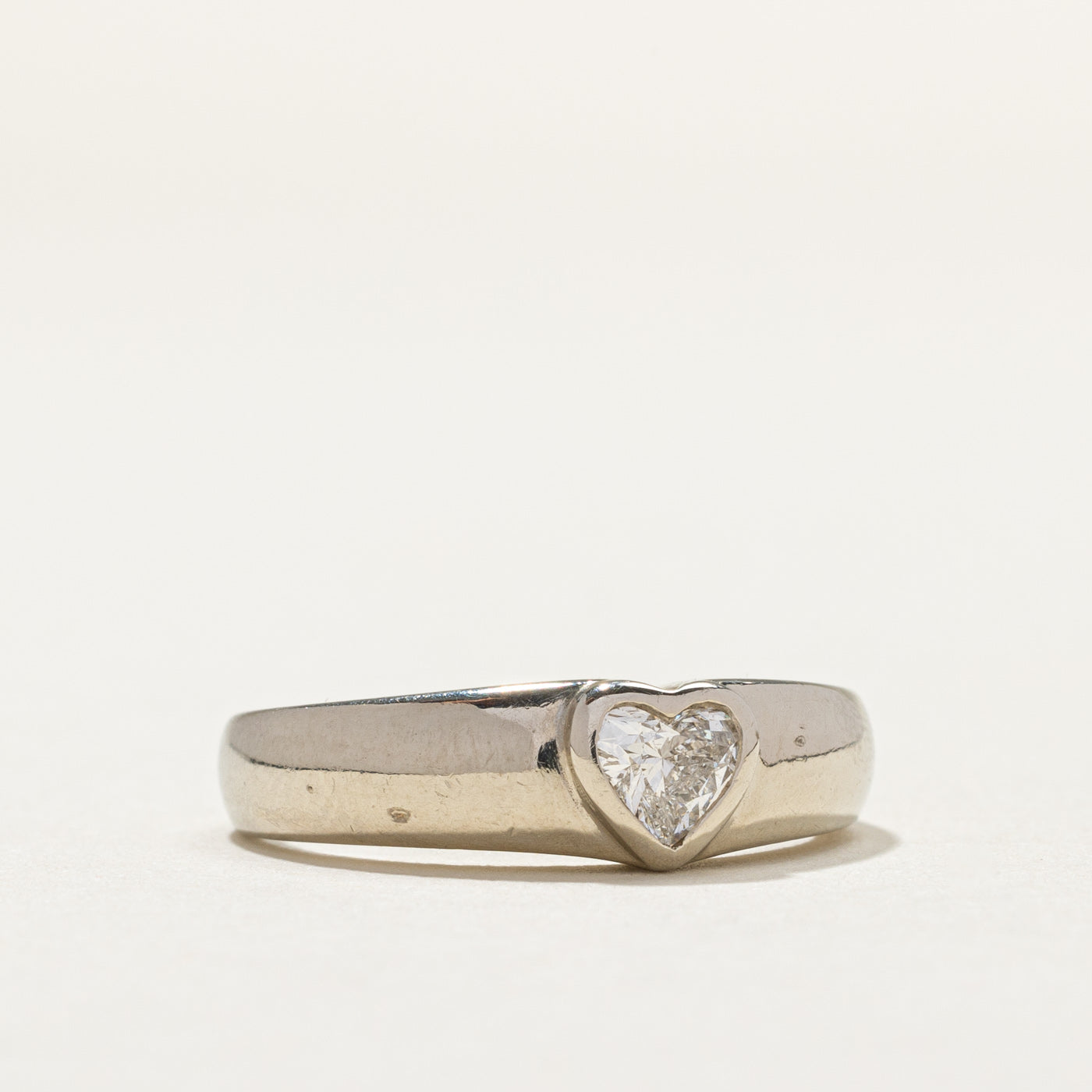 0.38ct Bezel Set Heart Cut Diamond Ring - Size 5.25 | Elegant Engagement, Anniversary & Wedding Jewelry Gift for Her