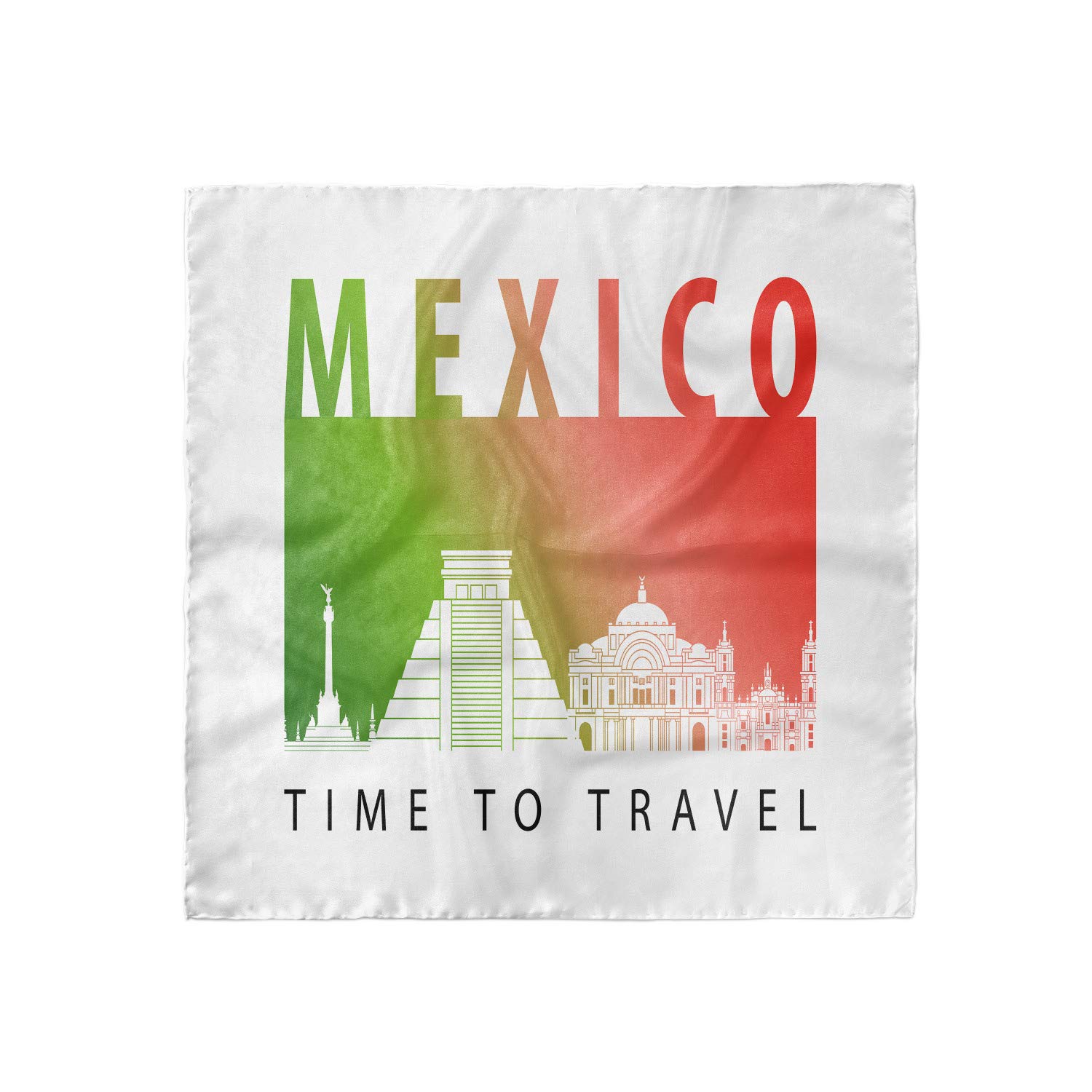 Ambesonne Travel Headscarf - Stylish Mexico Print Hijab Scarf for Women, Perfect for Vacation, Beach, Airplane & Outdoor Adventures