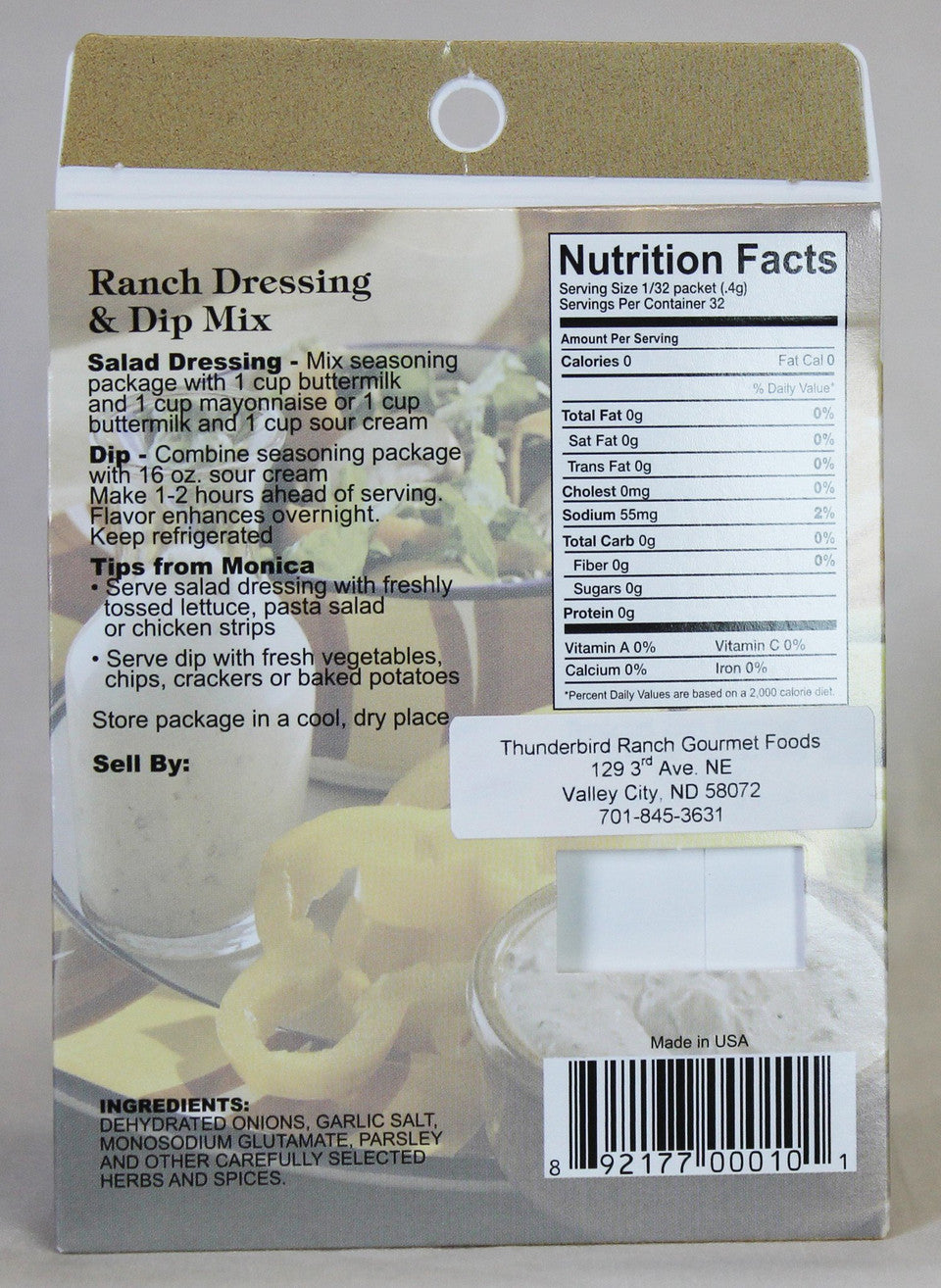 Ranch Dressing & Dip Mix Powder - Homemade Buttermilk Flavor for Salads, Wings & Veggies - Gluten Free & No MSG
