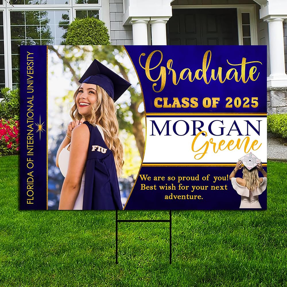 Personalized Graduation Yard Signs - Class of 2025 - Custom High School & College Graduation Decor - Perfect for Outdoor Celebrations & Photo Backdrops