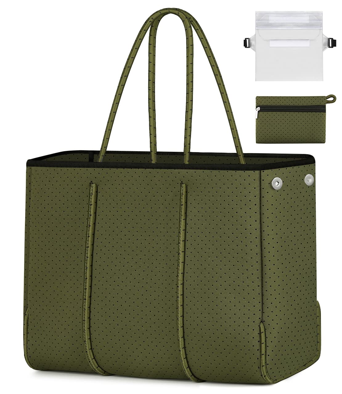 Neoprene Tote Bag for Women - Large Beach & Gym Bag for Travel & Pool