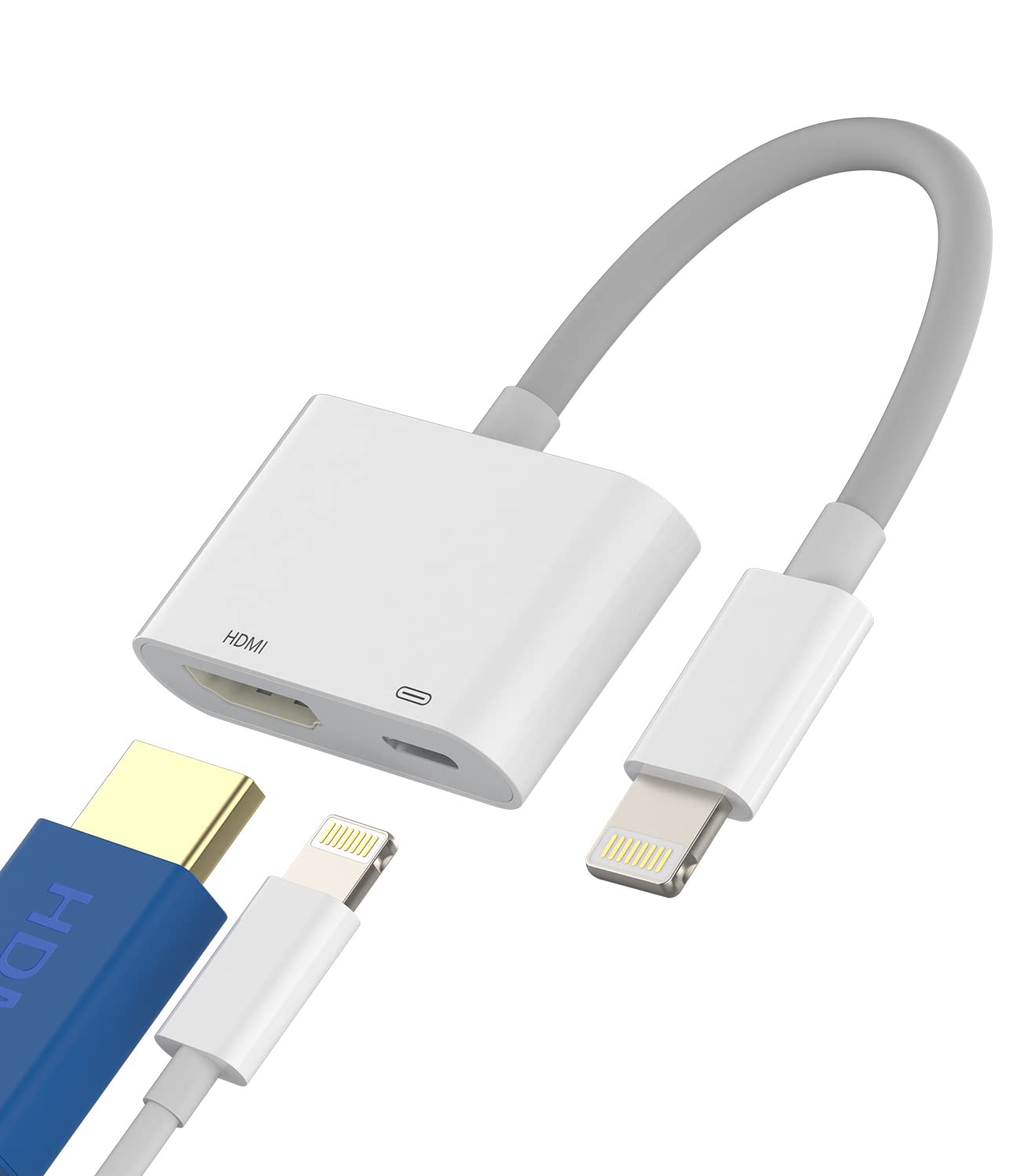 Apple Certified Lightning to HDMI Adapter for iPhone 12/13 Pro & iPad Mini - Digital AV Converter with Charging Port for TV, Projector & Monitor - Sync Screen for Home Theater, Office Presentations & Gaming