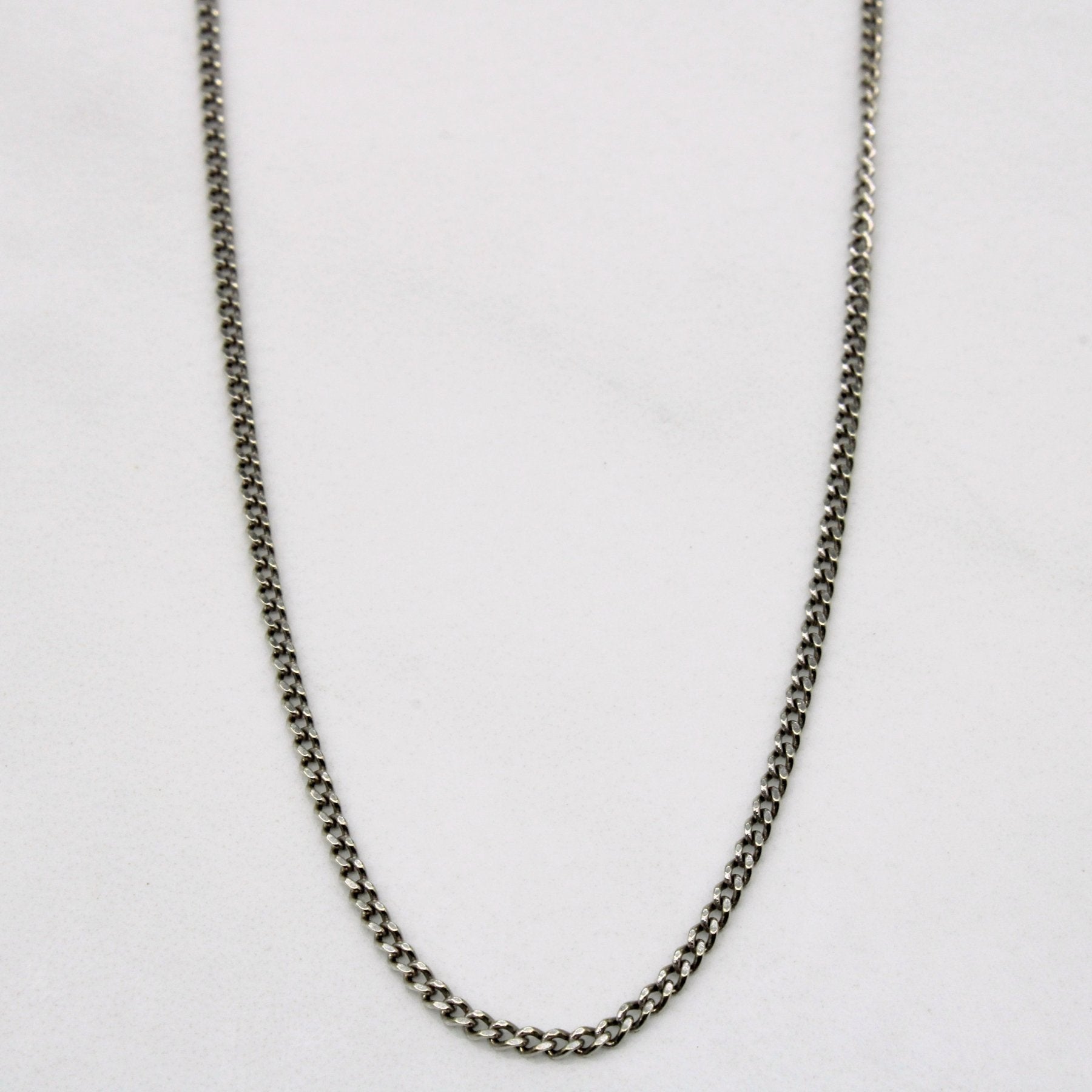 10K White Gold Curb Link Chain Necklace 23 Inches - Elegant Jewelry for Women, Perfect for Everyday Wear, Parties, and Gifts