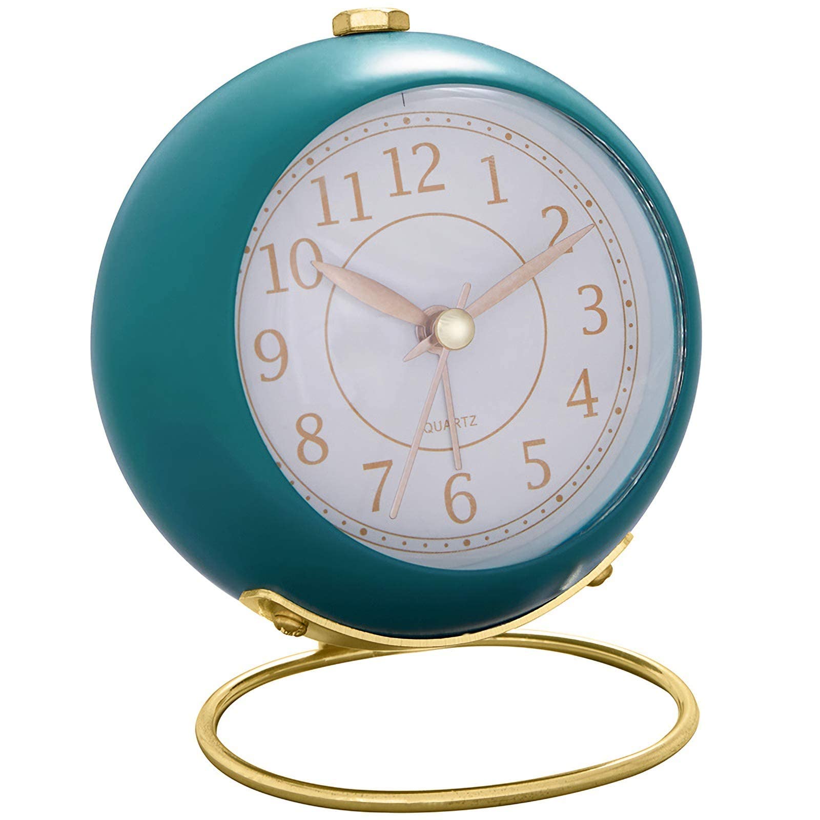 HCYY Small Table Clocks - Silent Non-Ticking Alarm Clock with Backlight, Battery Operated Desk Clock with HD Glass - Perfect for Living Room, Bedroom, Bedside & Office Decor (Blue Lake Blue) | Ideal for Nightstand, Home Decor, Gift & Travel Use