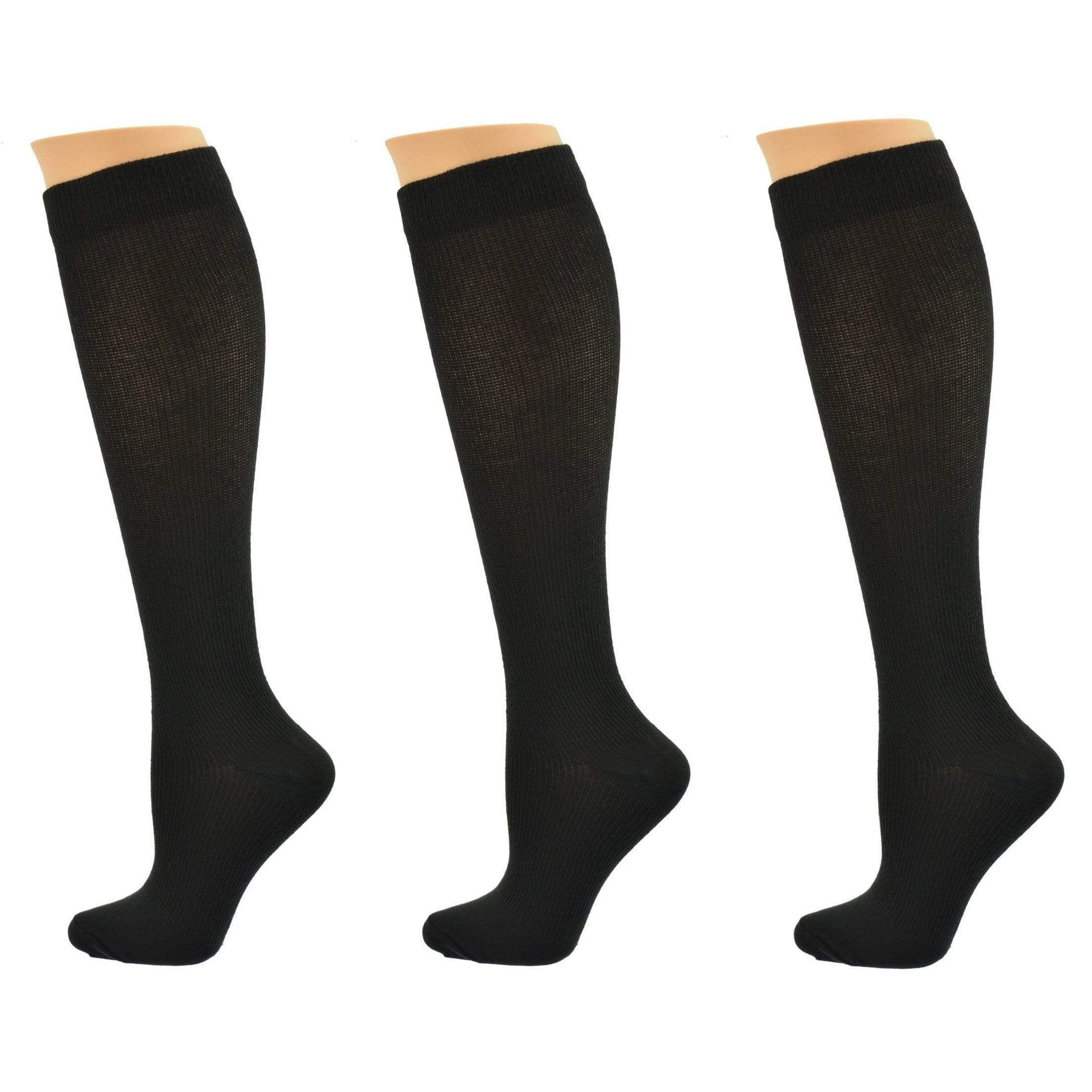 Men's Firm Compression Knee-High Socks 3-Pack - Cotton Support Socks for Circulation, Running, Hiking & Travel - Sierra Socks