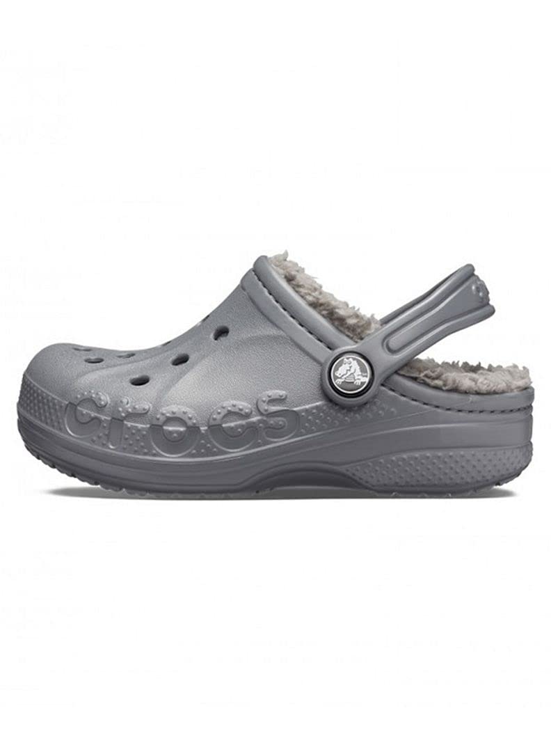 Crocs Unisex-Child Baya Lined Clog | Kids' Winter Slippers with Soft Fleece Lining | Warm & Comfortable Indoor/Outdoor Shoes for Boys & Girls | Perfect for School, Home & Playtime