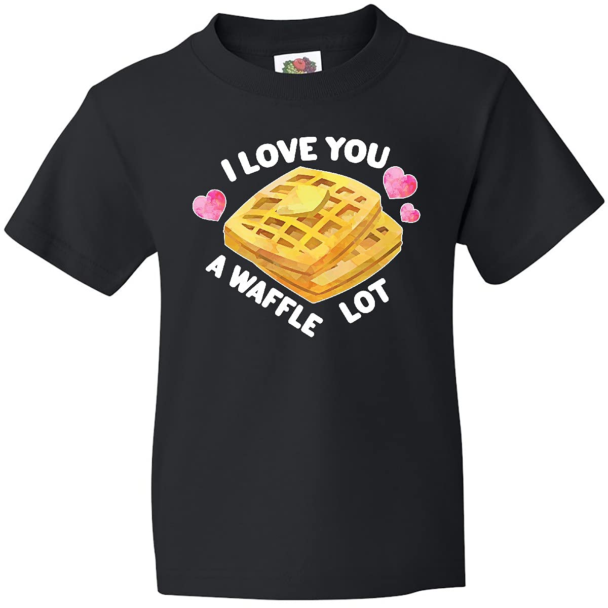 Inktastic Valentine's Day 'I Love You a Waffle Lot' Hearts Youth T-Shirt - Cute Kids Valentine's Outfit for School Parties & Family Photos