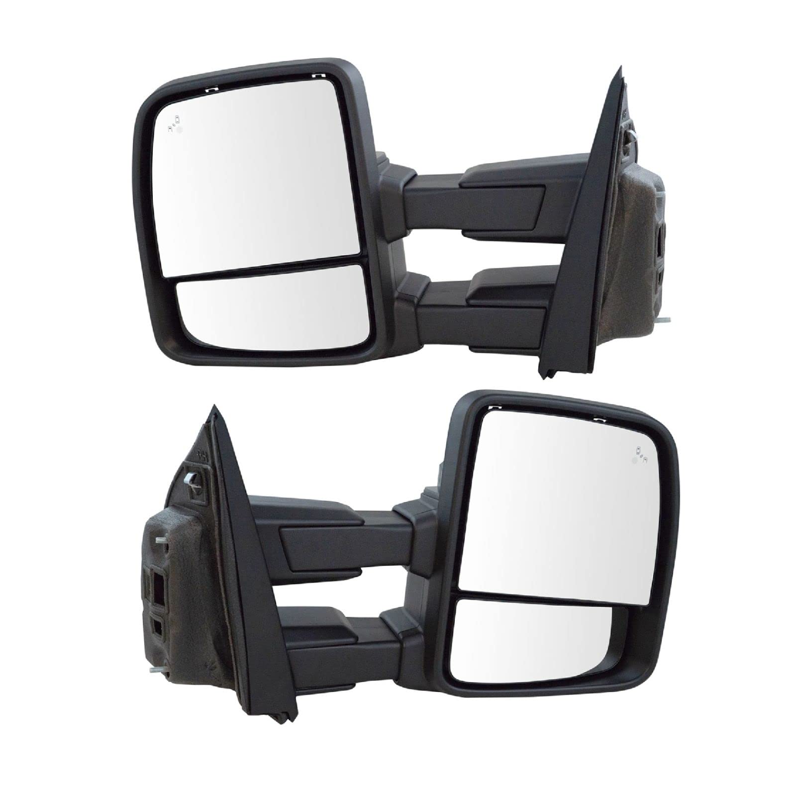 Heated Blind Spot Mirrors for Ford F150 - Power Tow Signal Spotlight - Black Pair (Perfect for Towing, Parking & Enhanced Safety)