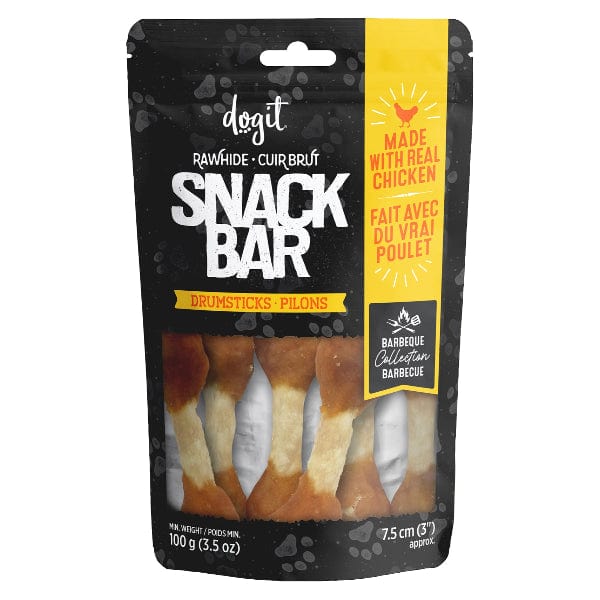 Premium Dogit Snack Bar Chicken & Beefhide Drumsticks - Natural Dog Chews for Teeth Cleaning & Anxiety Relief - Perfect for Training Rewards and Long-Lasting Chewing Fun