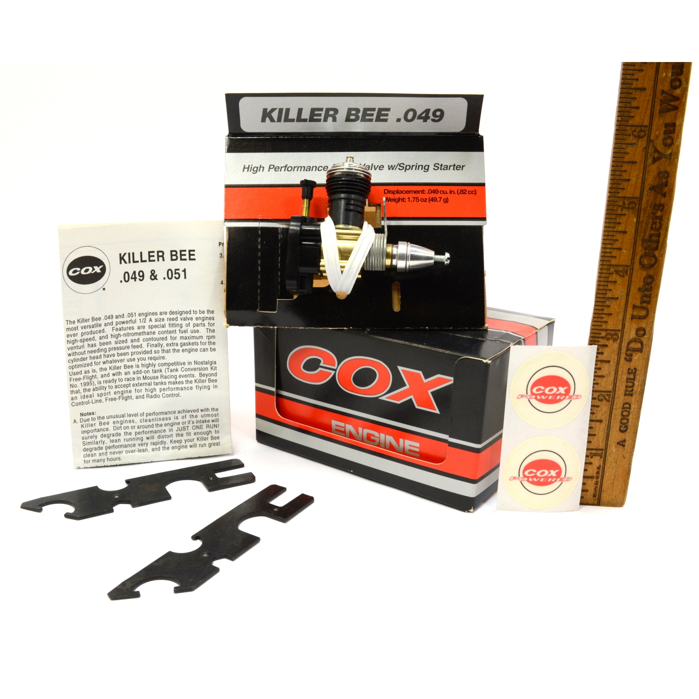 New in Box COX KILLER BEE .049 Engine with Spring Starter #340 for RC Model Airplanes - Perfect for Hobbyists and Collectors