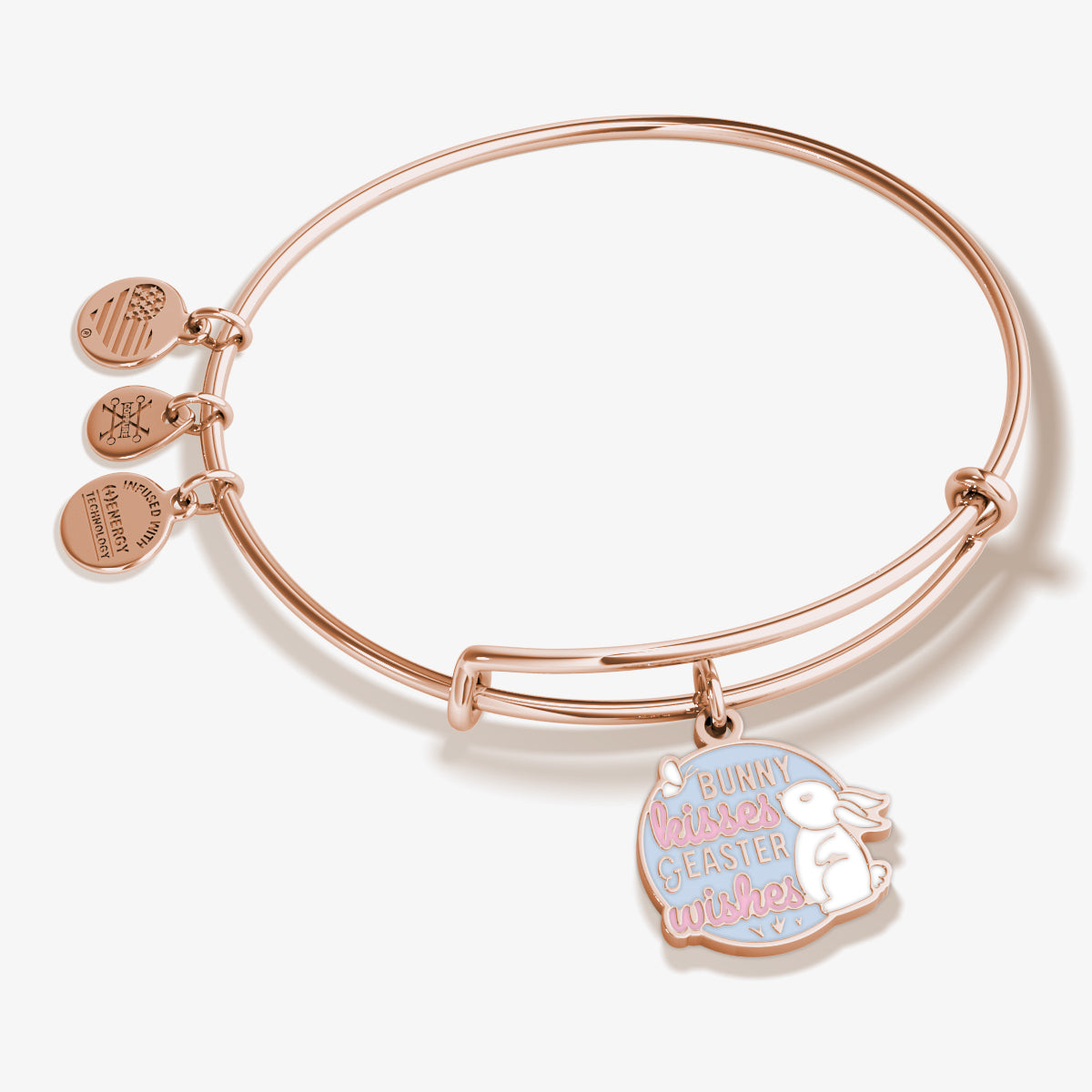 Bunny Kisses & Easter Wishes Charm Bangle - Cute Easter Jewelry Gift for Women, Girls - Perfect for Easter Celebrations, Spring Parties & Gift Giving