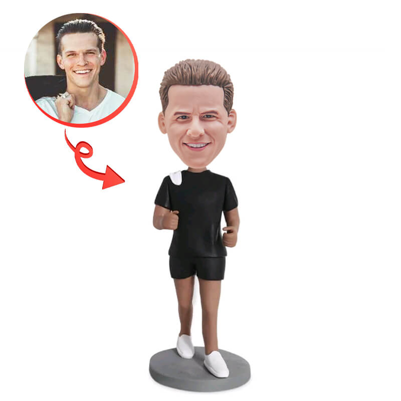 Custom Running Man Bobblehead - Personalized Figurine Gift for Runners & Fans | Perfect for Office Desk, Home Decor, Sports Memorabilia Collection