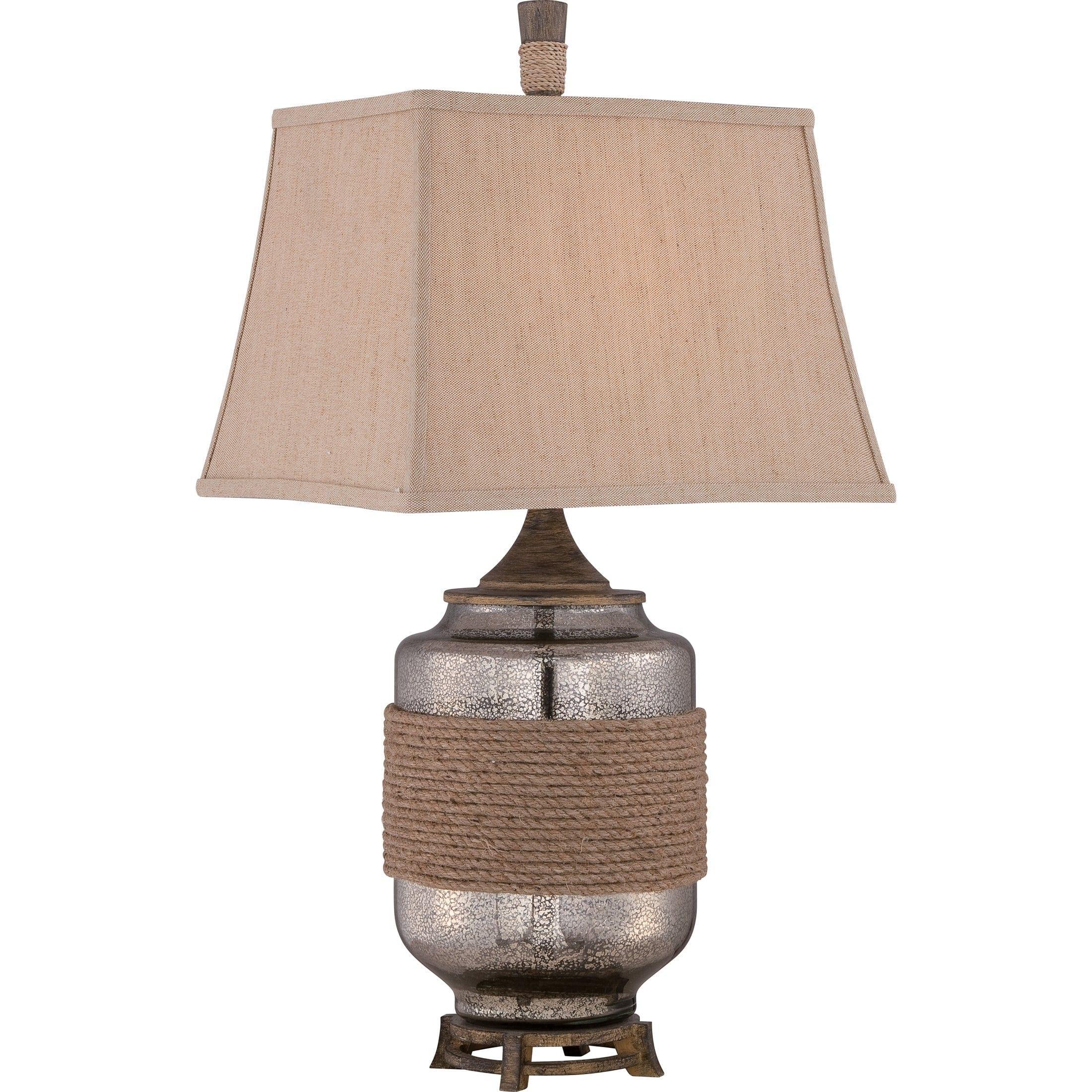 Quoizel Rigging 1-Light Mercury Glass Table Lamp - Elegant Home Decor for Living Room, Bedroom & Office Lighting