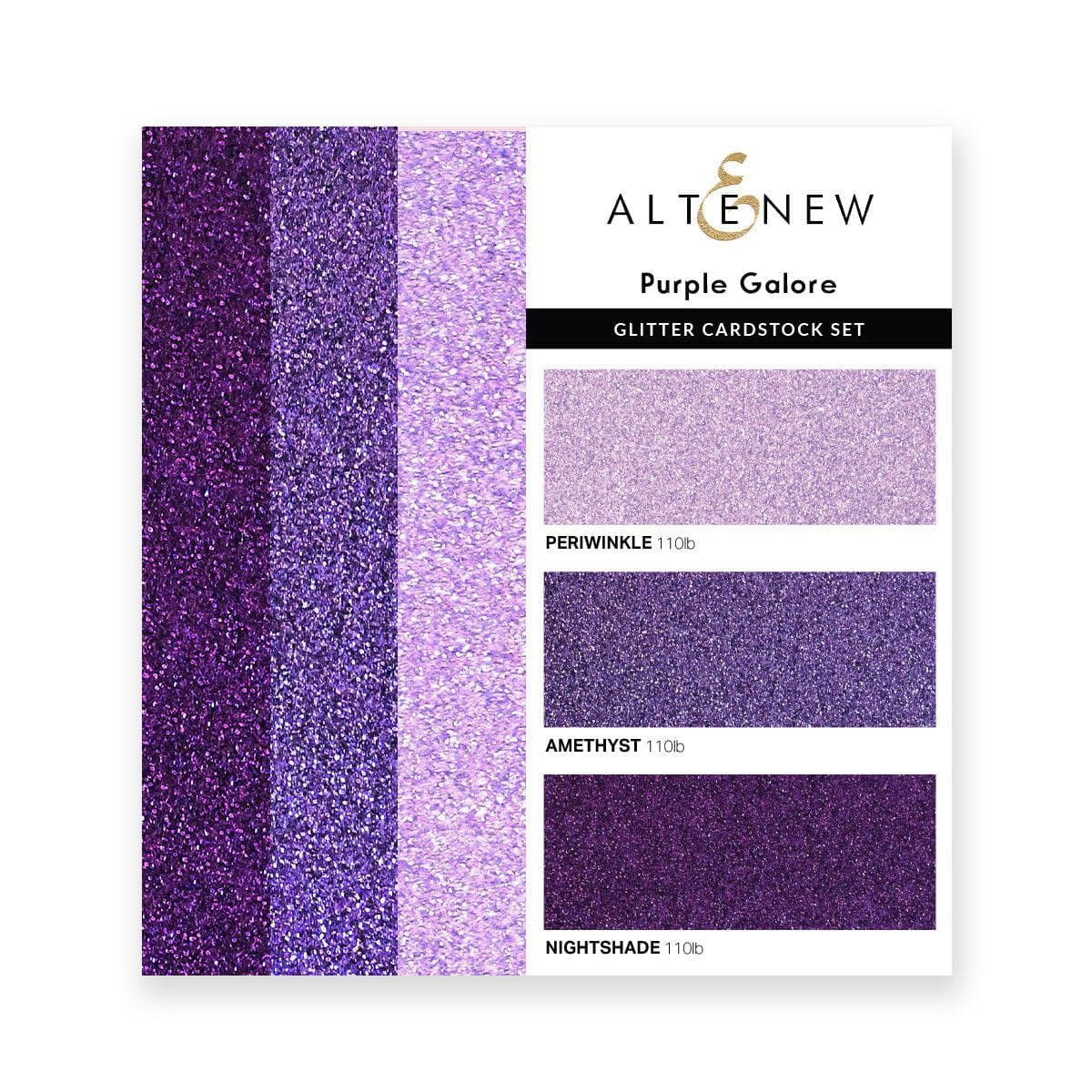 Glitter Gradient Cardstock Paper Set - 50 Sheets Purple Hues for Scrapbooking, DIY Crafts, Greeting Cards & Invitations | Premium Quality, Acid-Free, 65lb Thick Paper for Stunning Art Projects